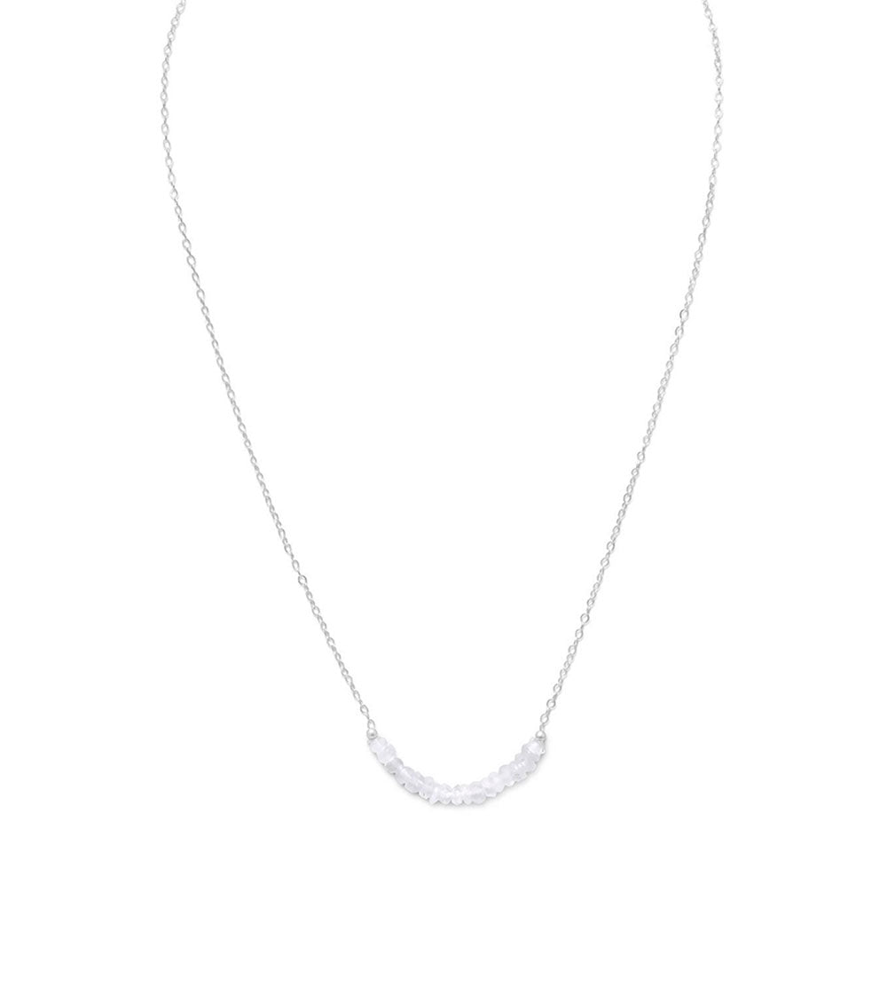 Faceted Rainbow Moonstone Beads Necklace