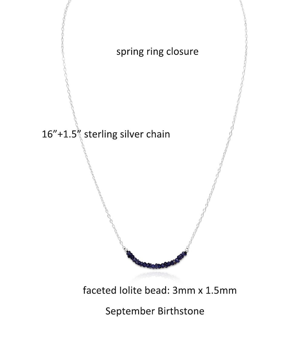 Faceted Iolite Beads Necklace