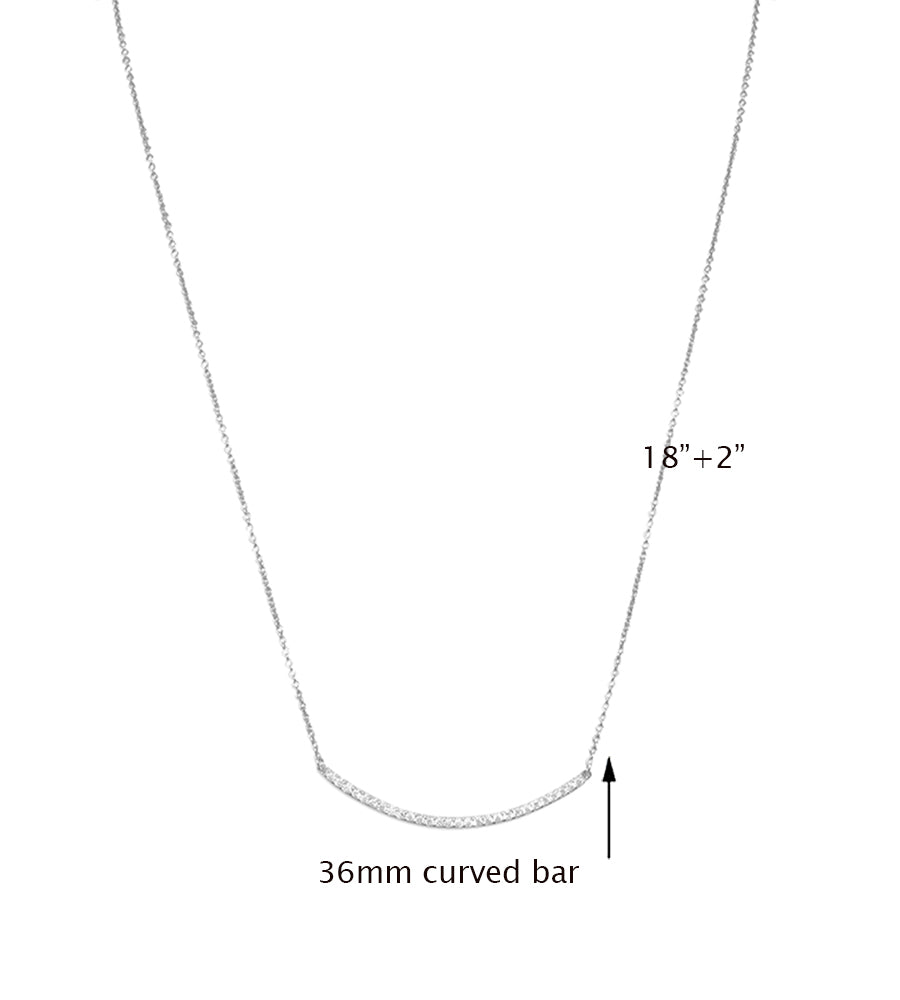 Curved CZ Bar Necklace
