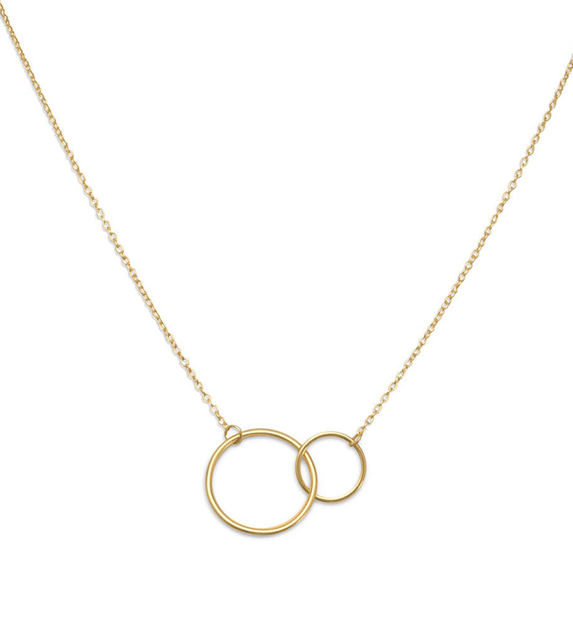 Sterling Silver Circle Link Necklace in 14K Gold Plating