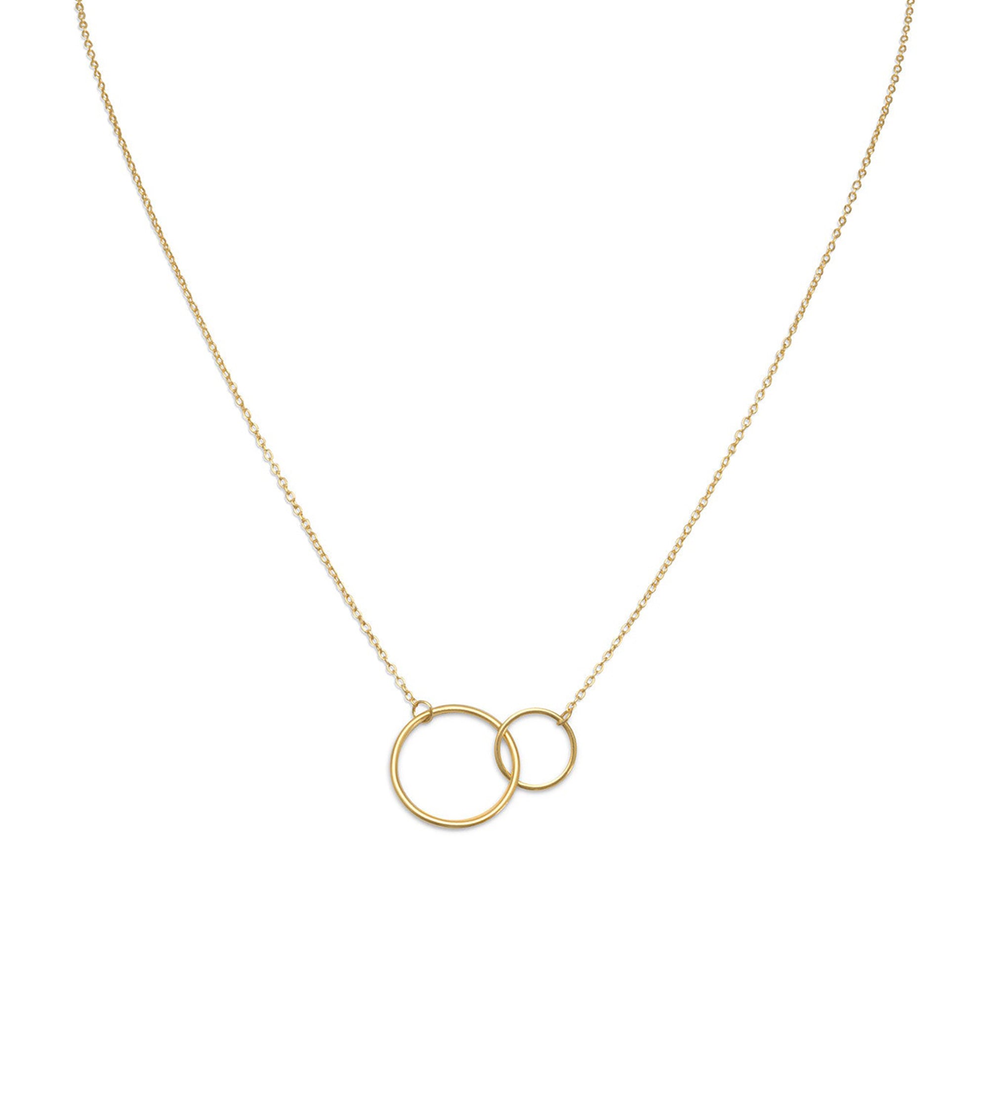 Sterling Silver Circle Link Necklace in 14K Gold Plating