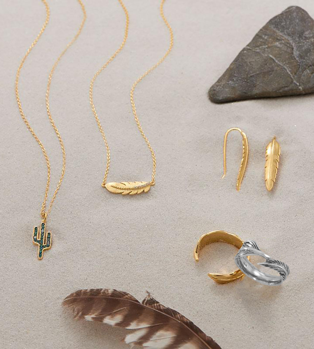 Sideways Feather Necklace