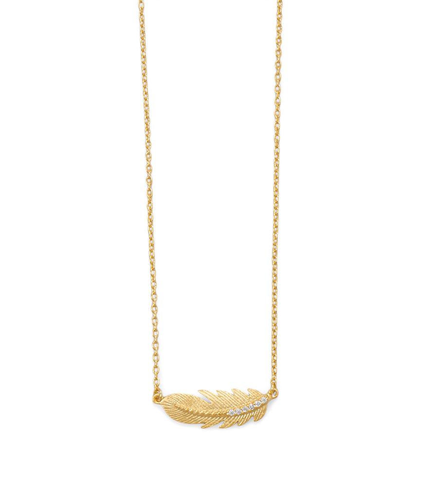 Sideways Feather Necklace