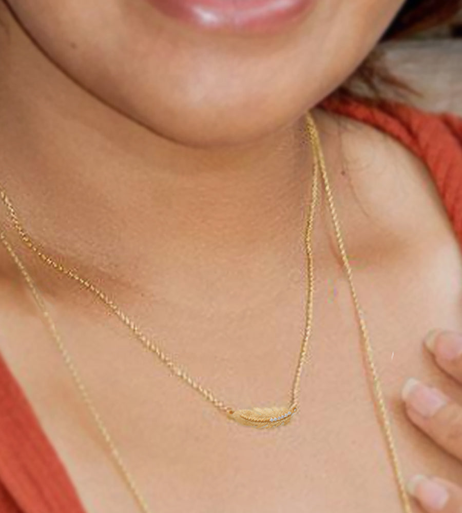 Sideways Feather Necklace