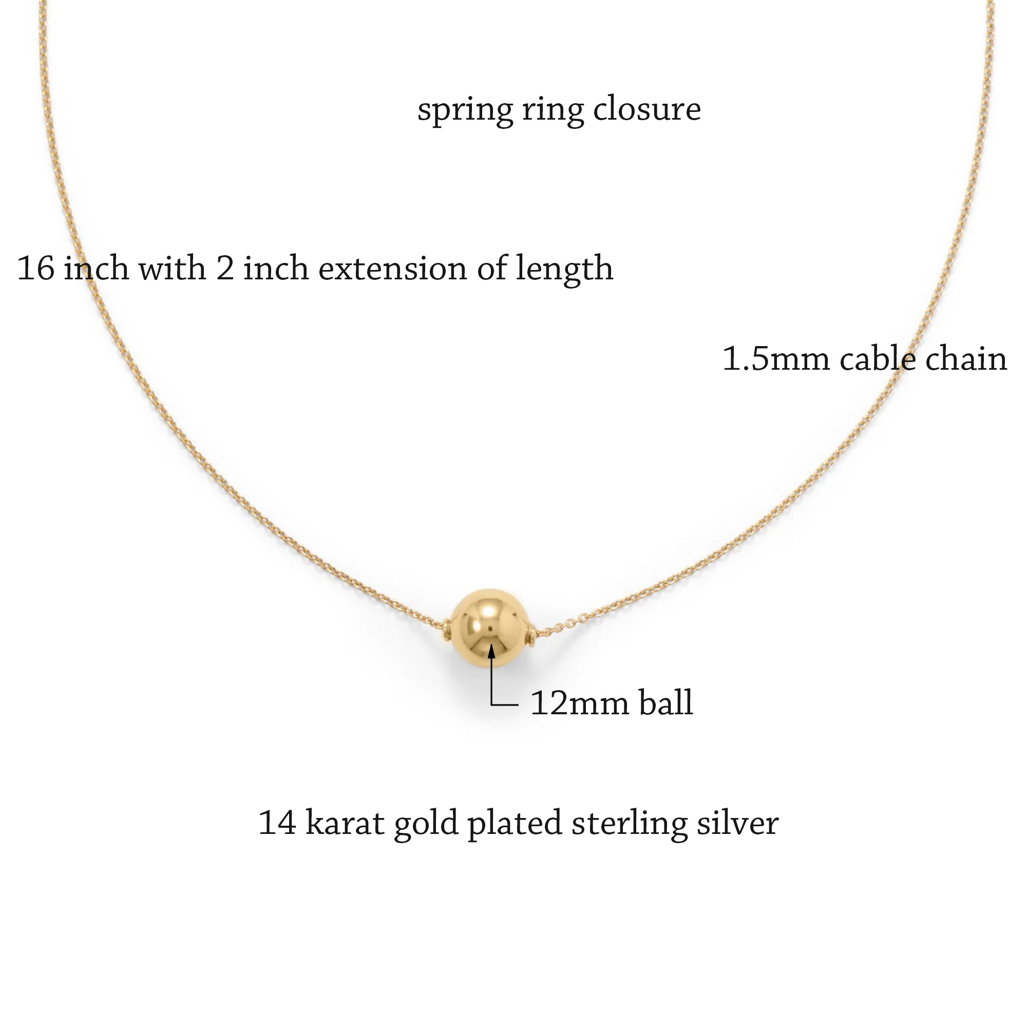Gold Plated Floating Bead Necklace
