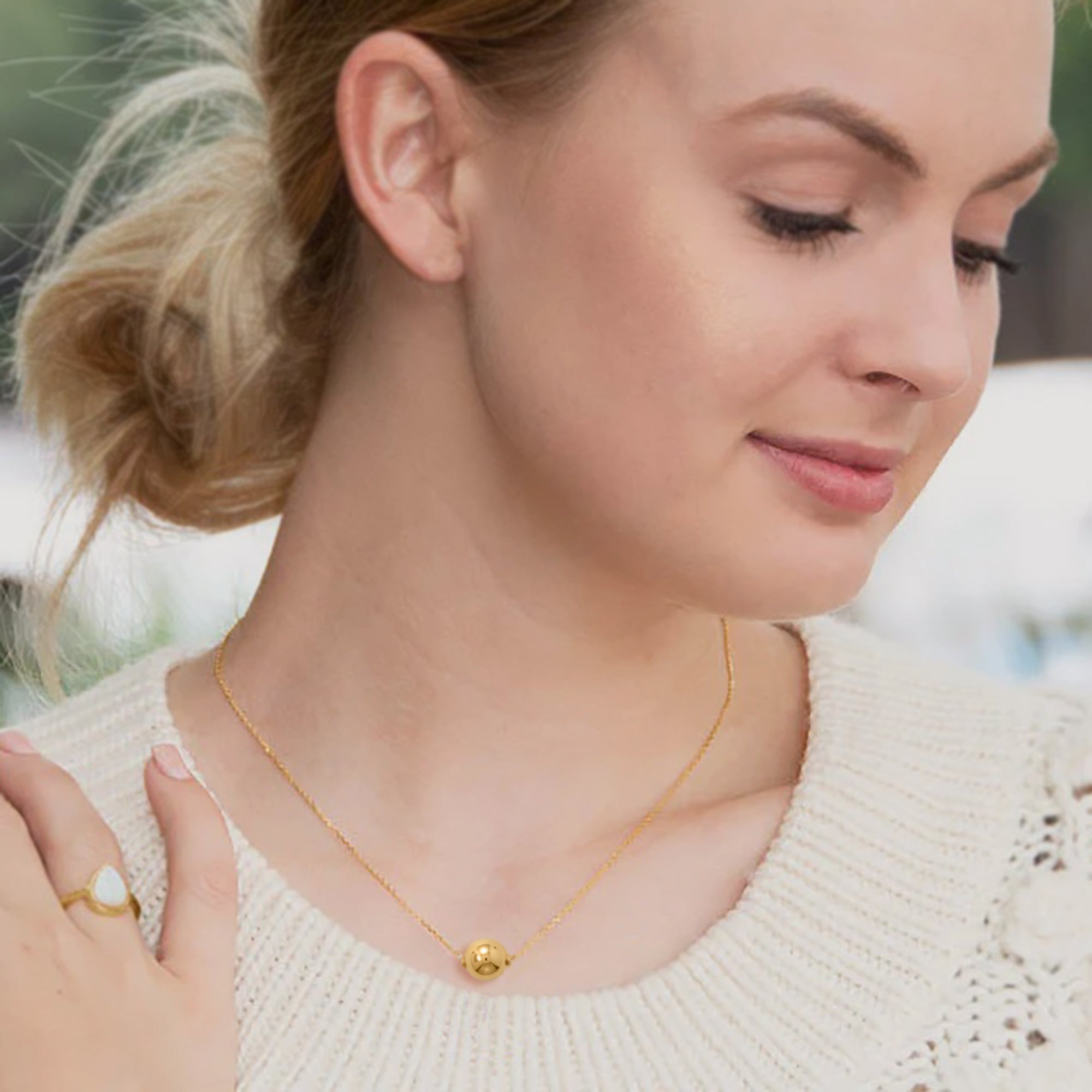 Gold Plated Floating Bead Necklace