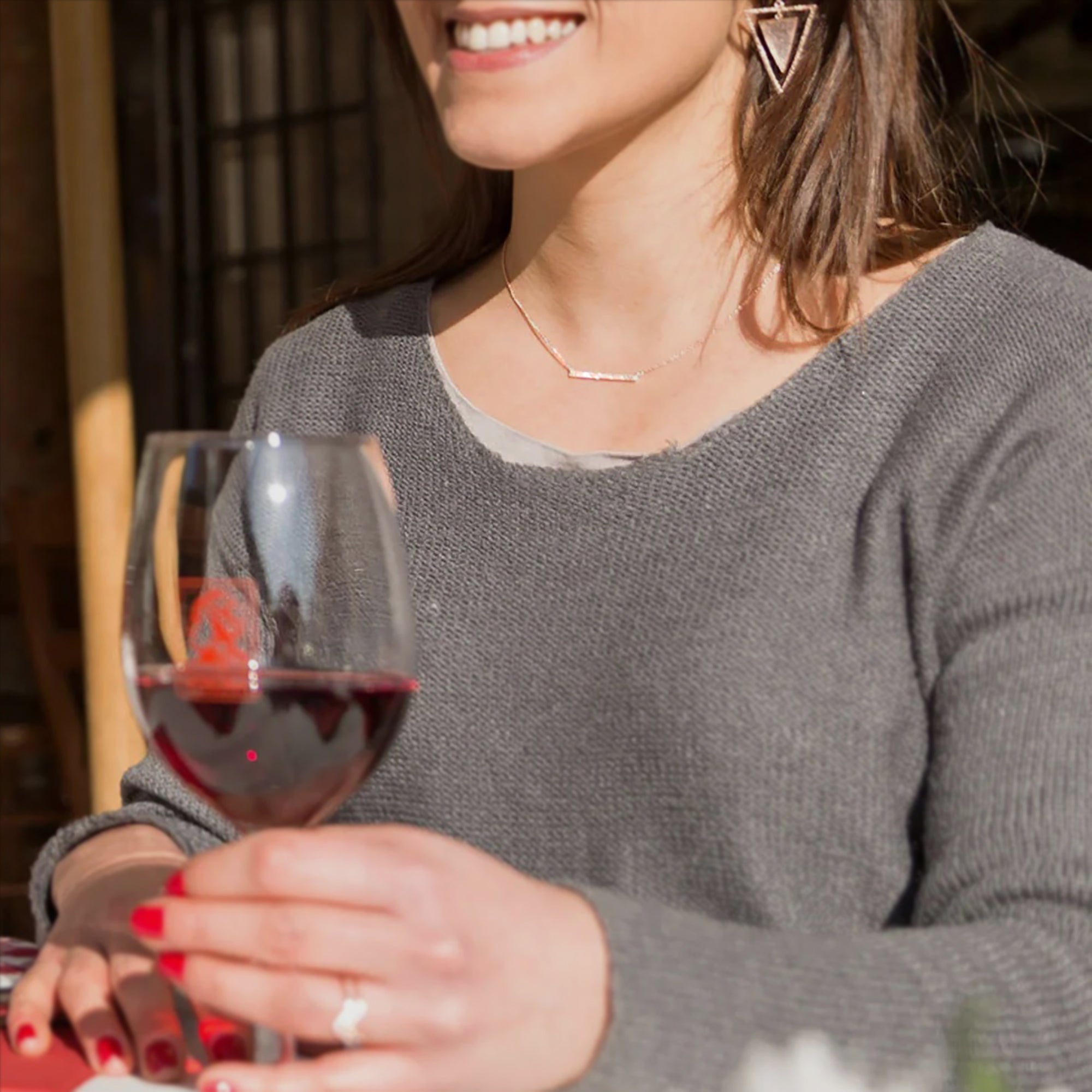 CZ Bar Necklace in Gold Plating