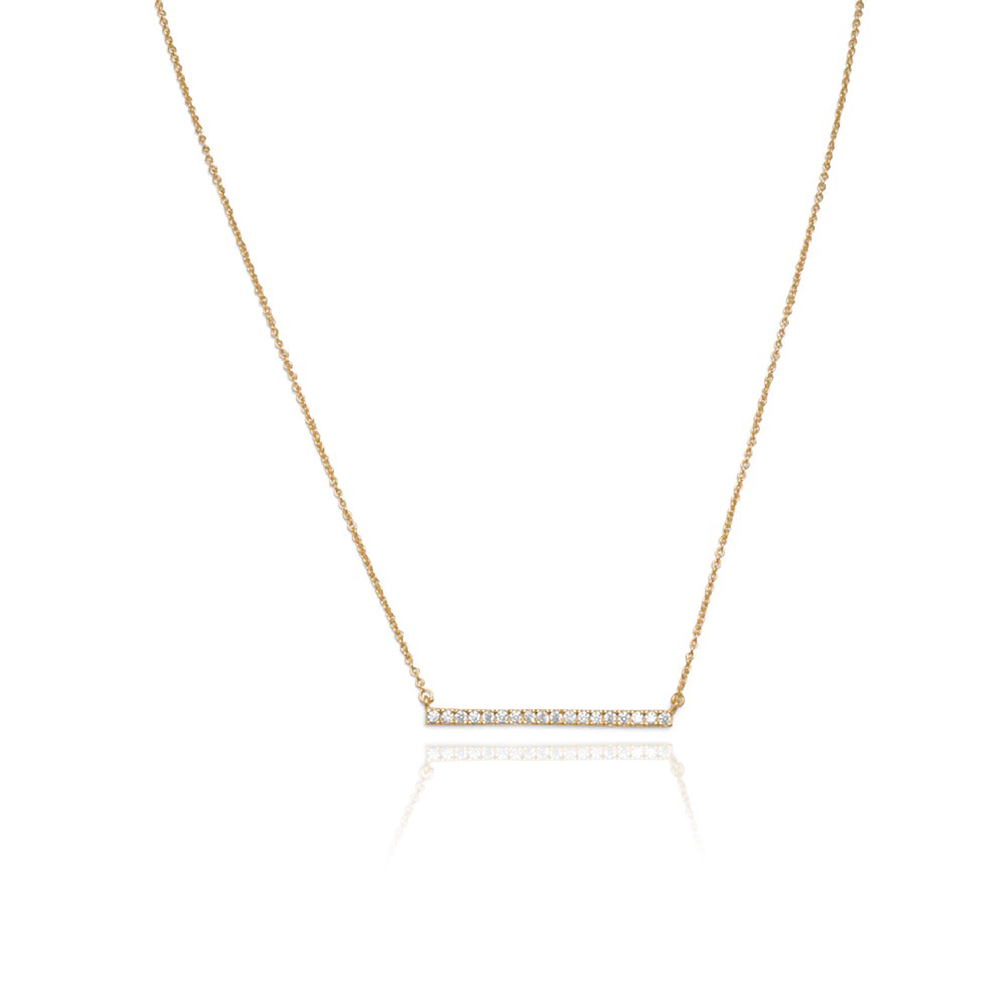 CZ Bar Necklace in Gold Plating