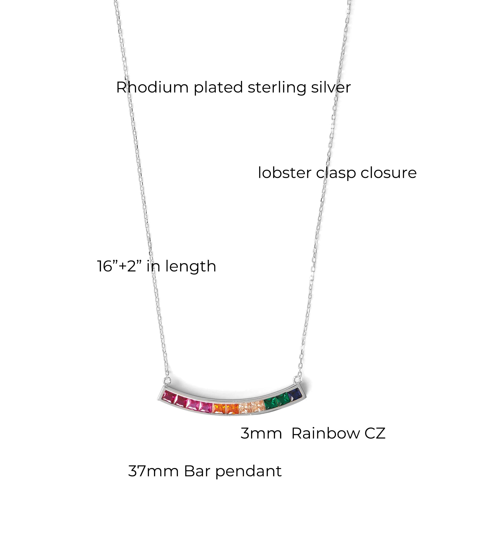 Rainbow Bar Necklace