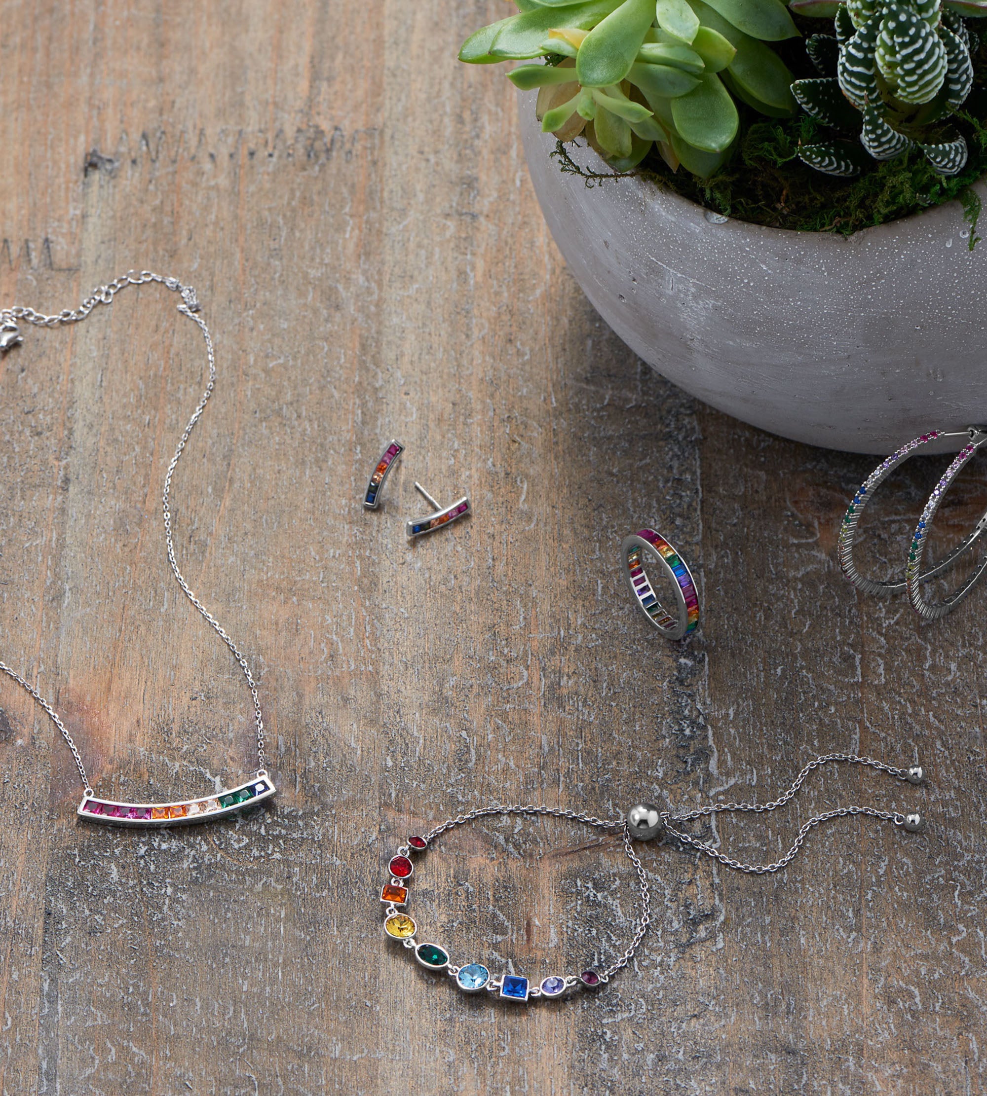 Rainbow Bar Necklace