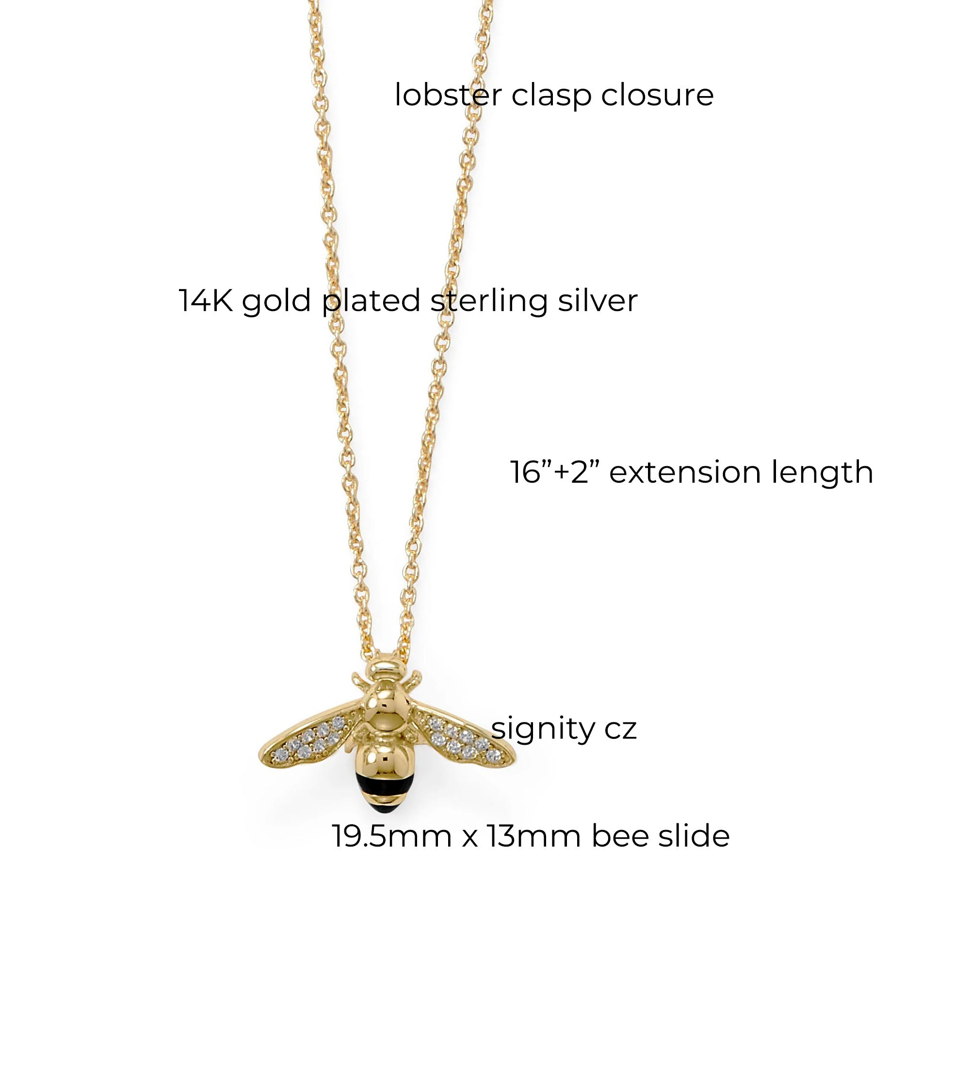 Signity CZ Bee Necklace
