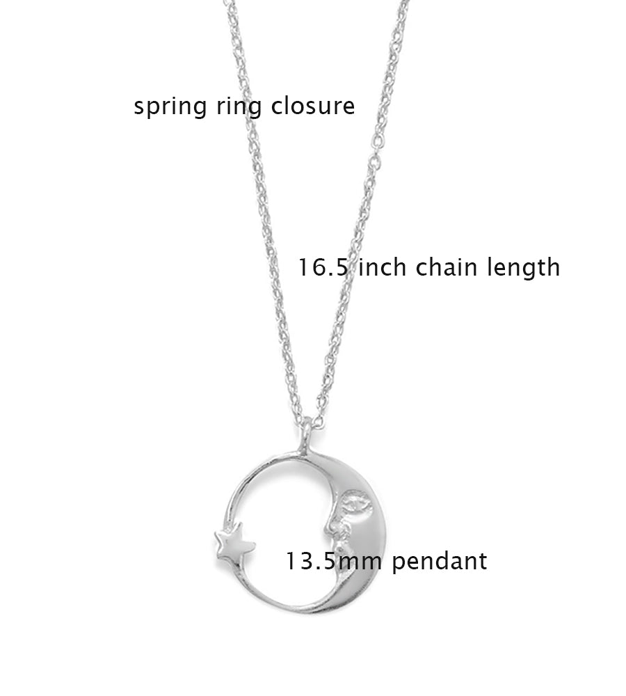 Crescent Moon & Star Necklace
