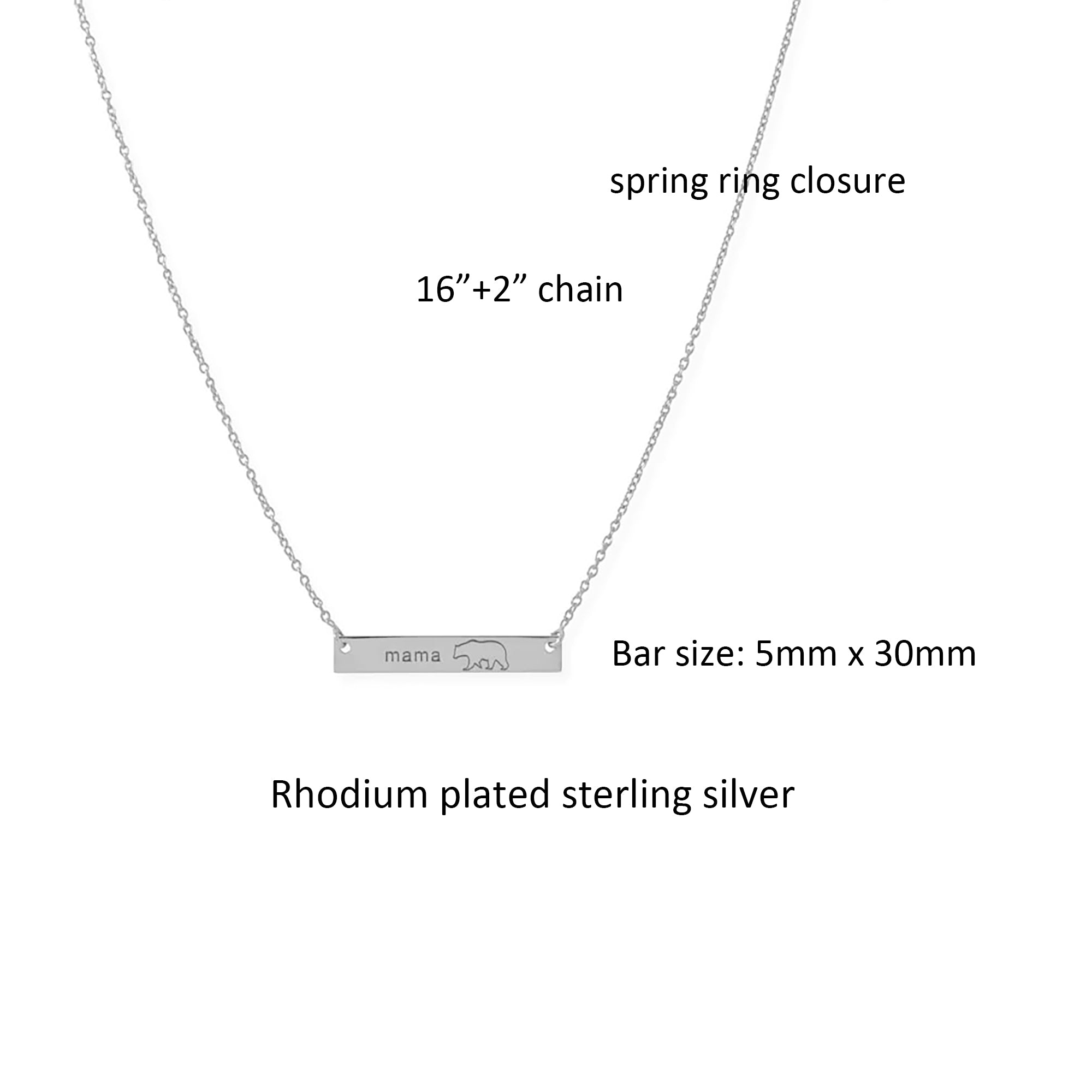 "Mama Bear" Bar Necklace