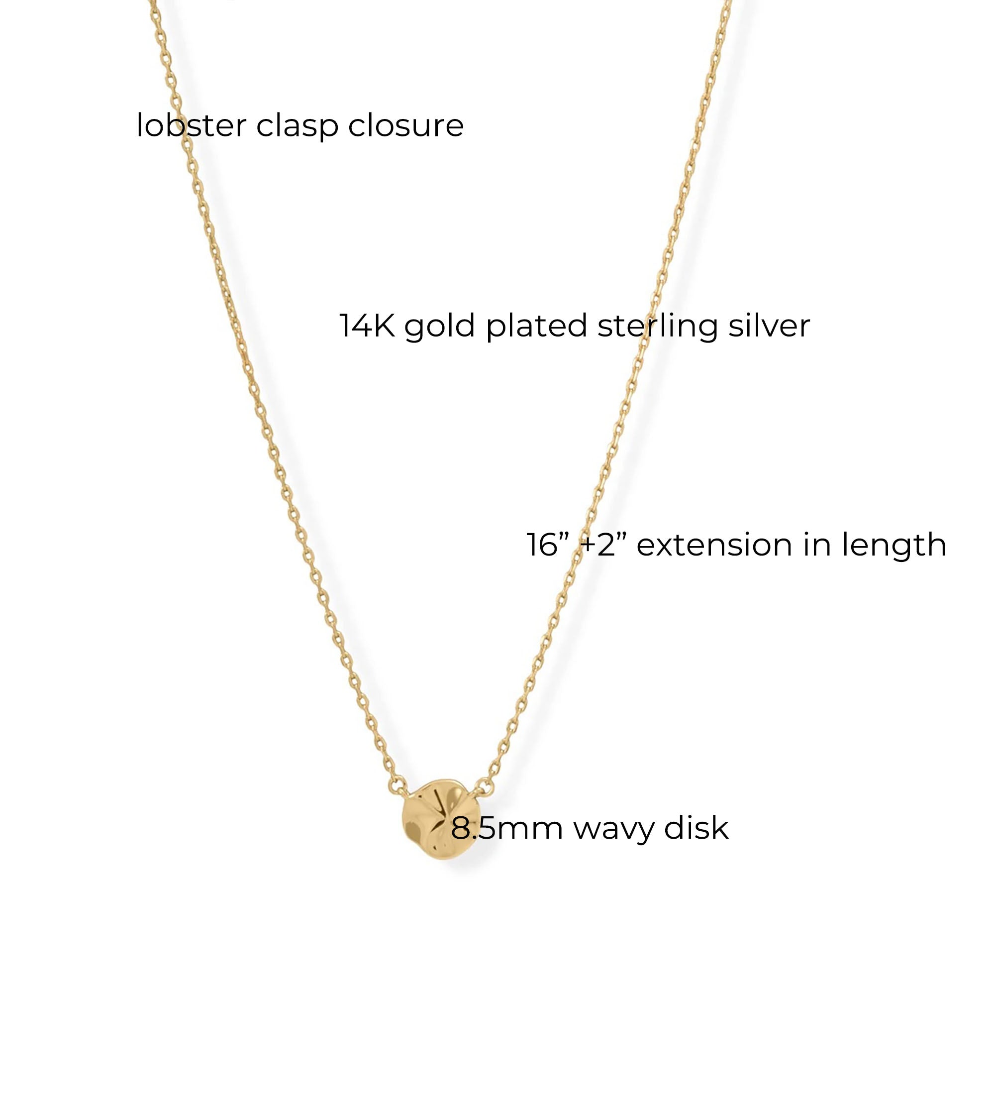 Natural Wave Disc Necklace