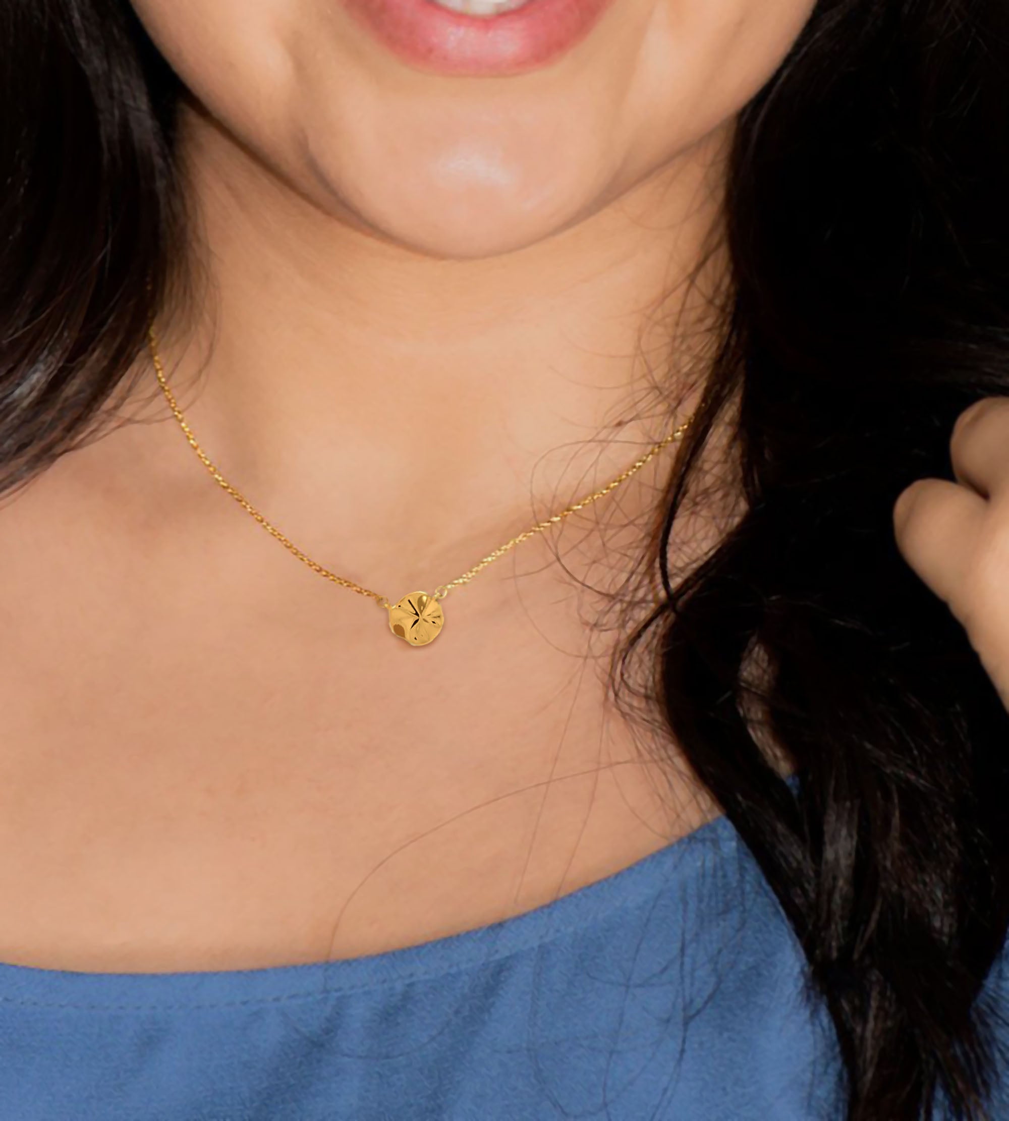 Natural Wave Disc Necklace