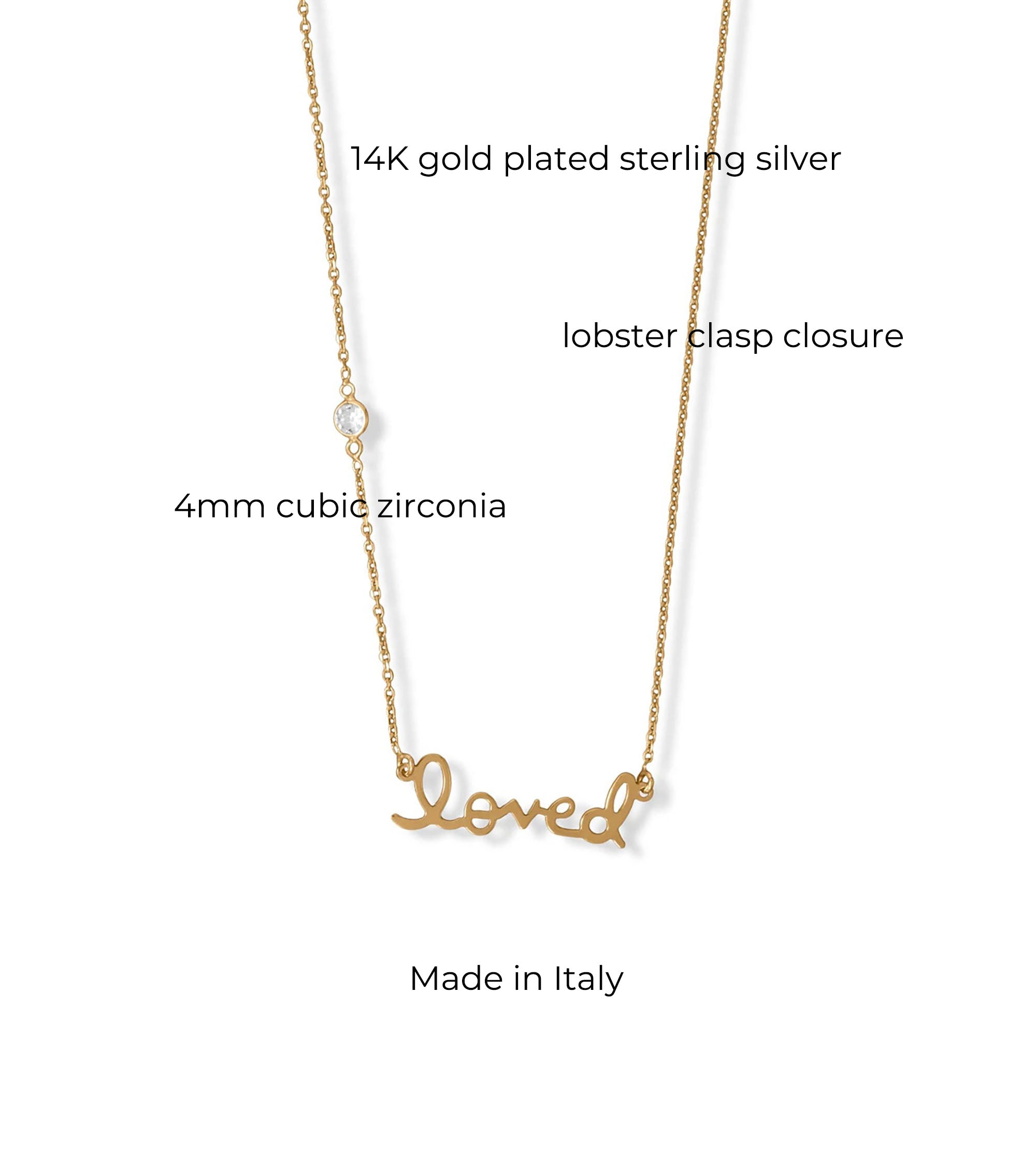 CZ "Loved" Necklace