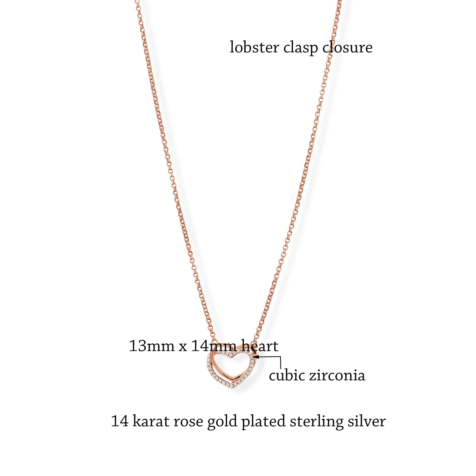 CZ Double Heart Necklace