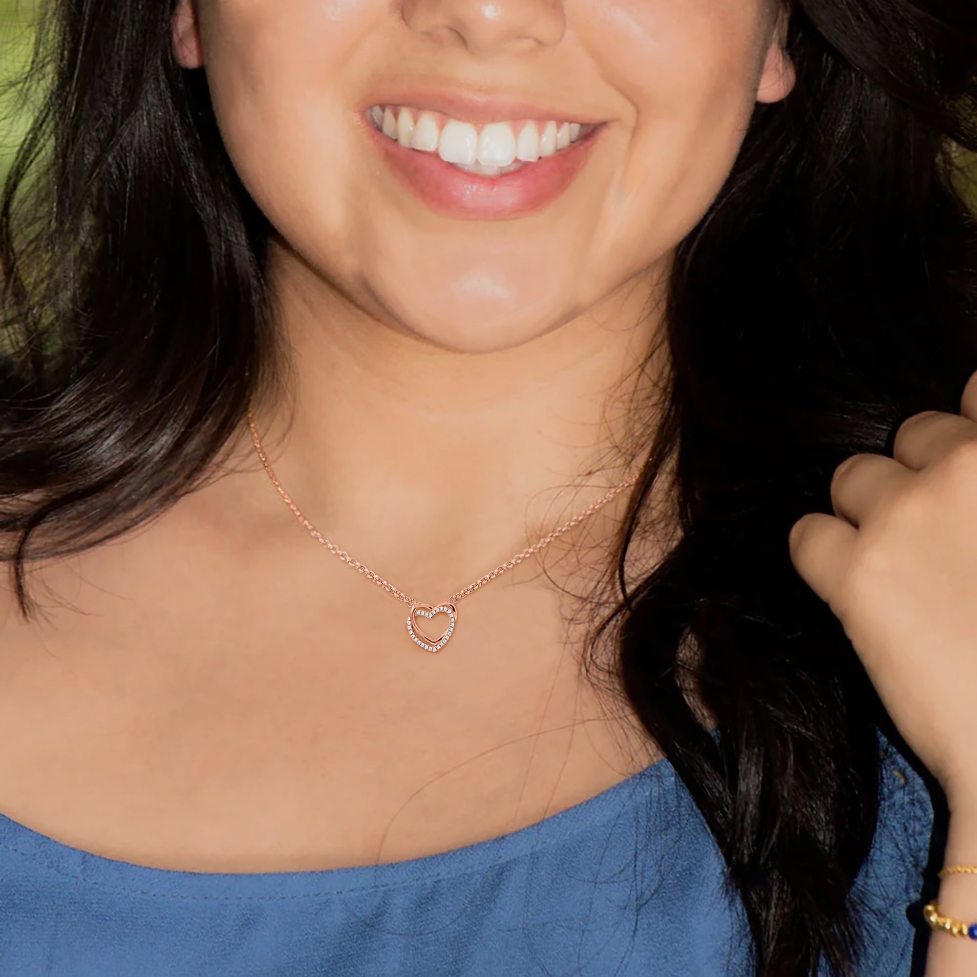 CZ Double Heart Necklace