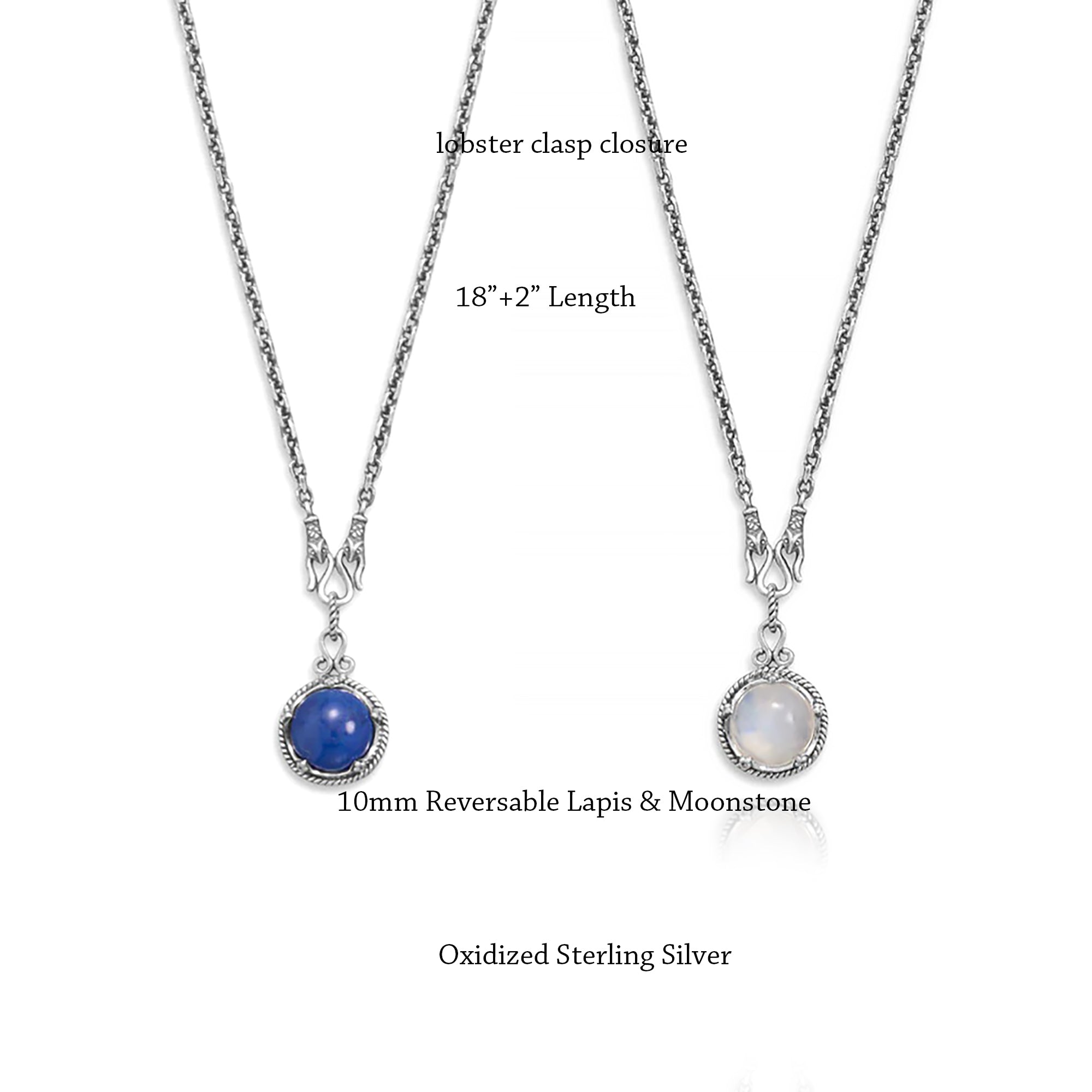 Reversible Lapis & Moonstone Necklace