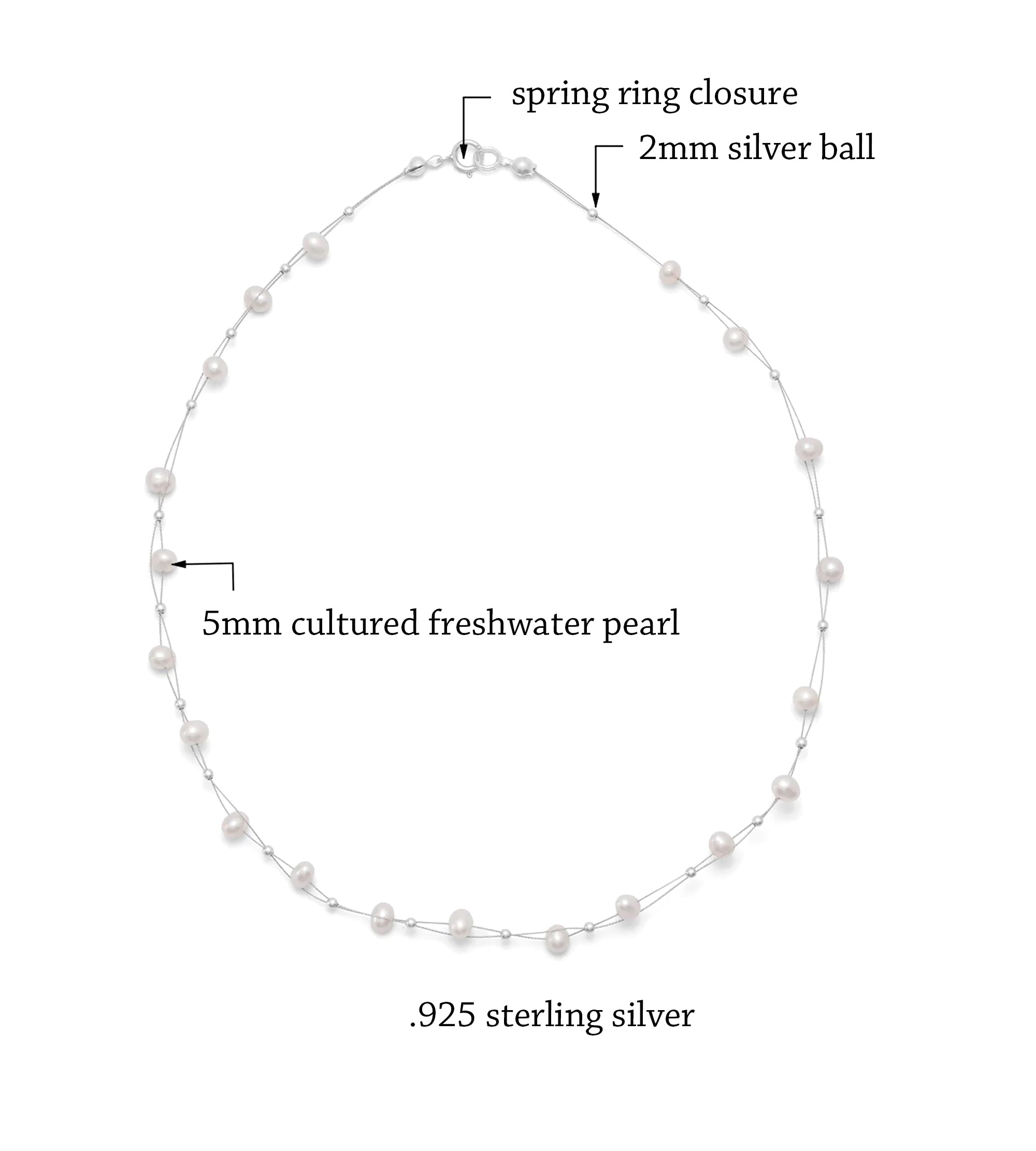 Double Strand Cultured Freshwater Pearl Necklace