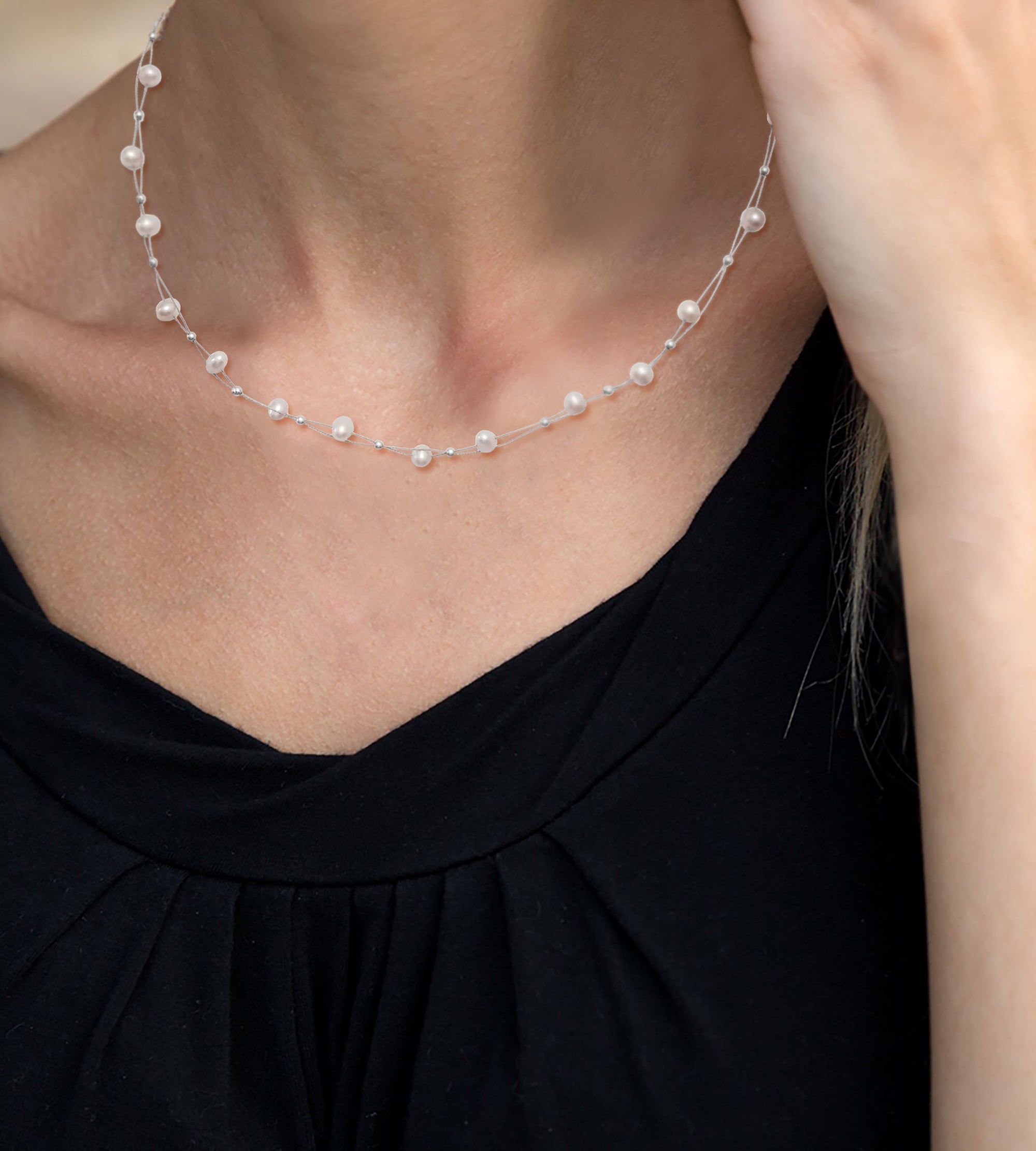 Double Strand Cultured Freshwater Pearl Necklace