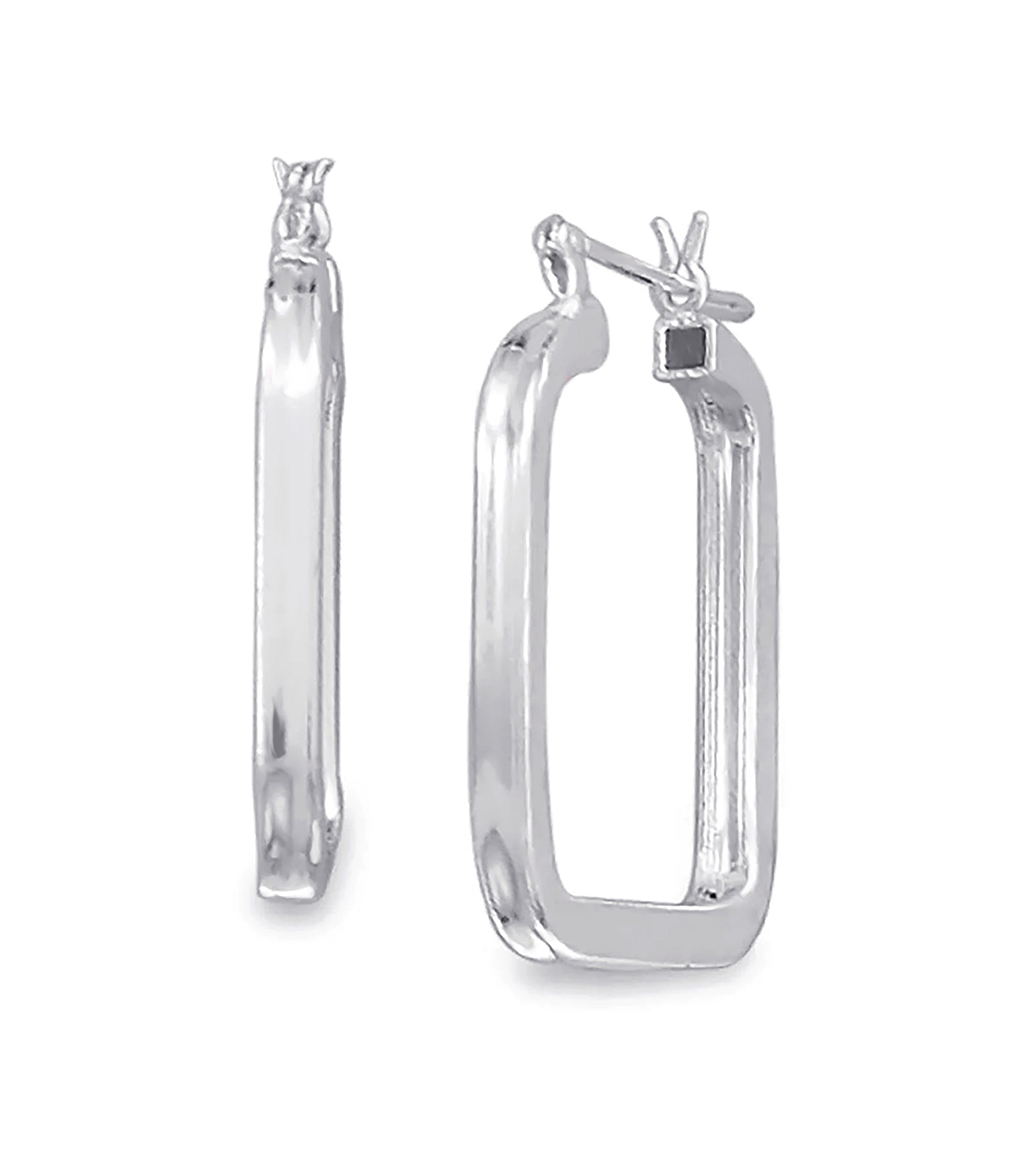 Square Tube Hoop Earrings, 2mm x 24mm