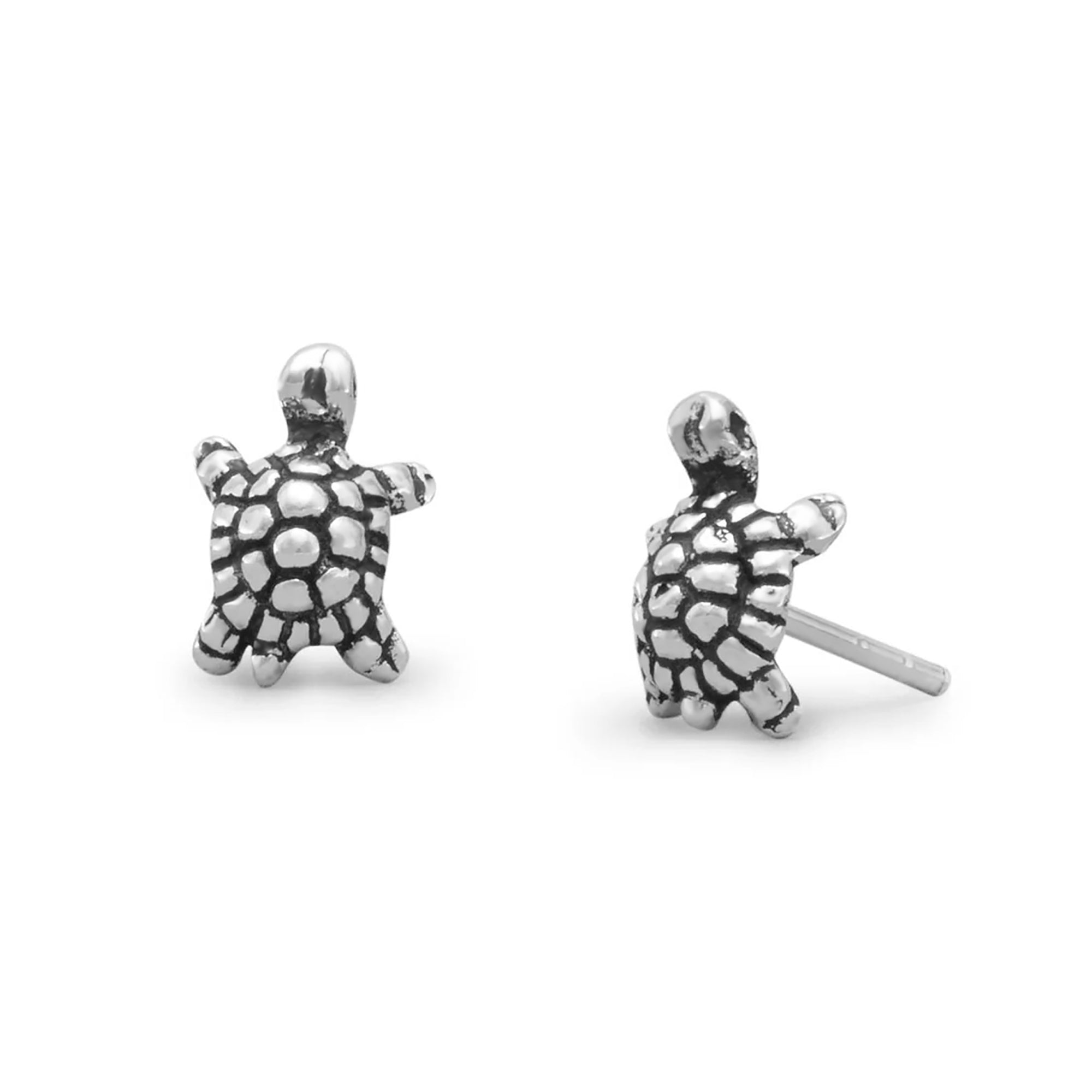 Turtle Stud Earrings, 9mm