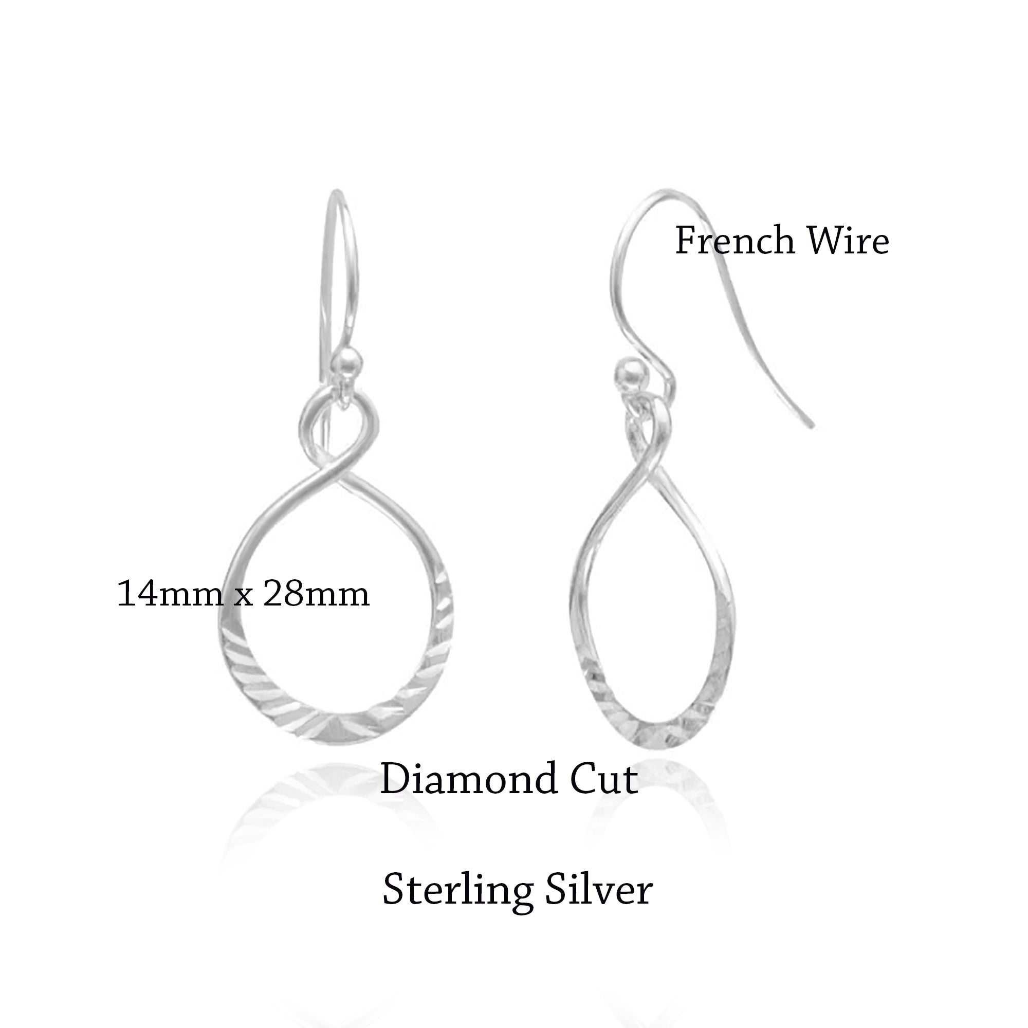 Diamond Cut Drop Earrings
