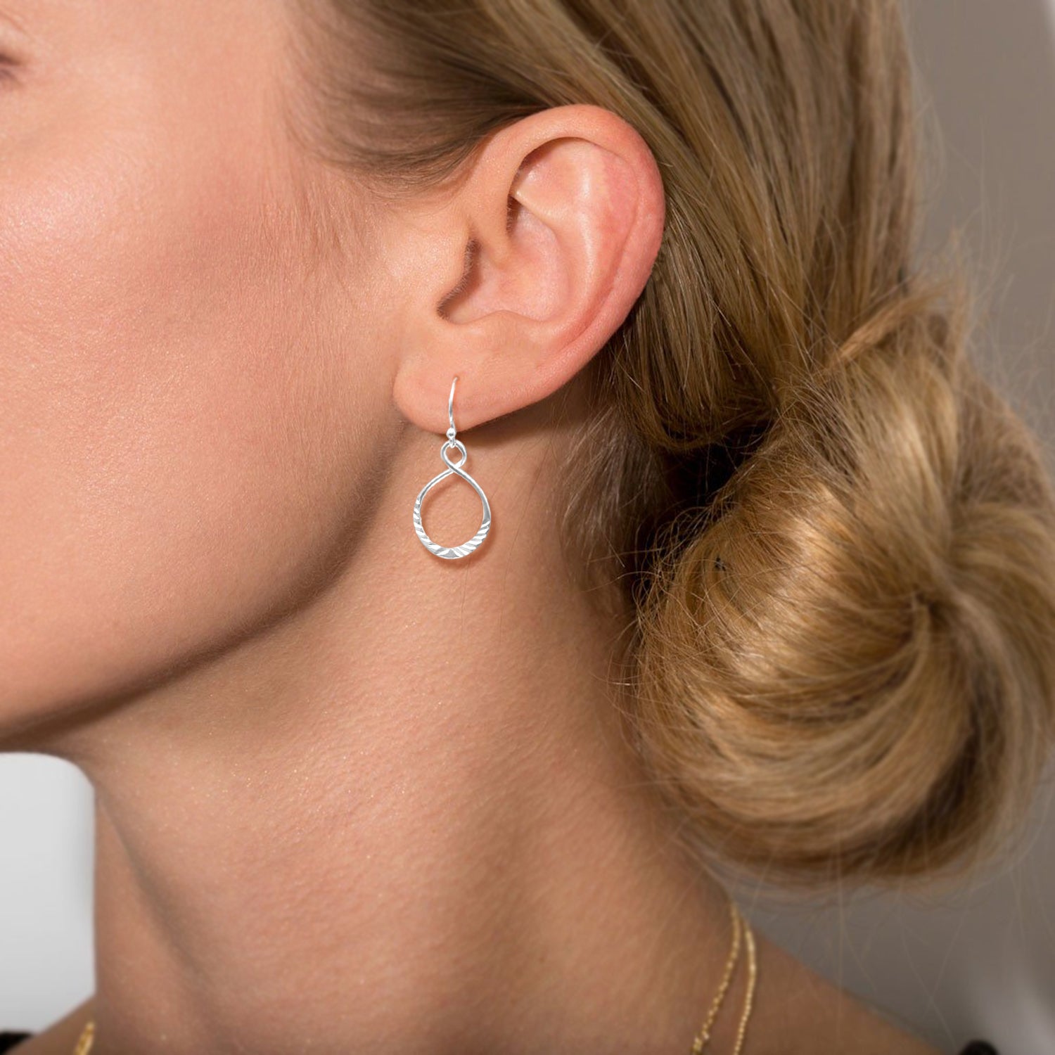 Diamond Cut Drop Earrings