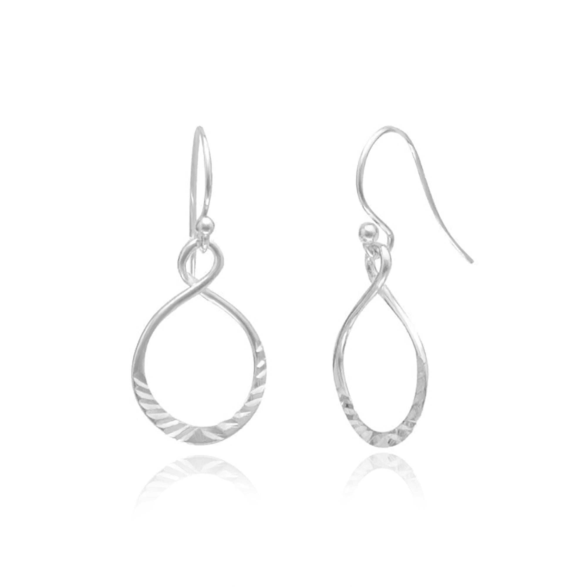 Diamond Cut Drop Earrings