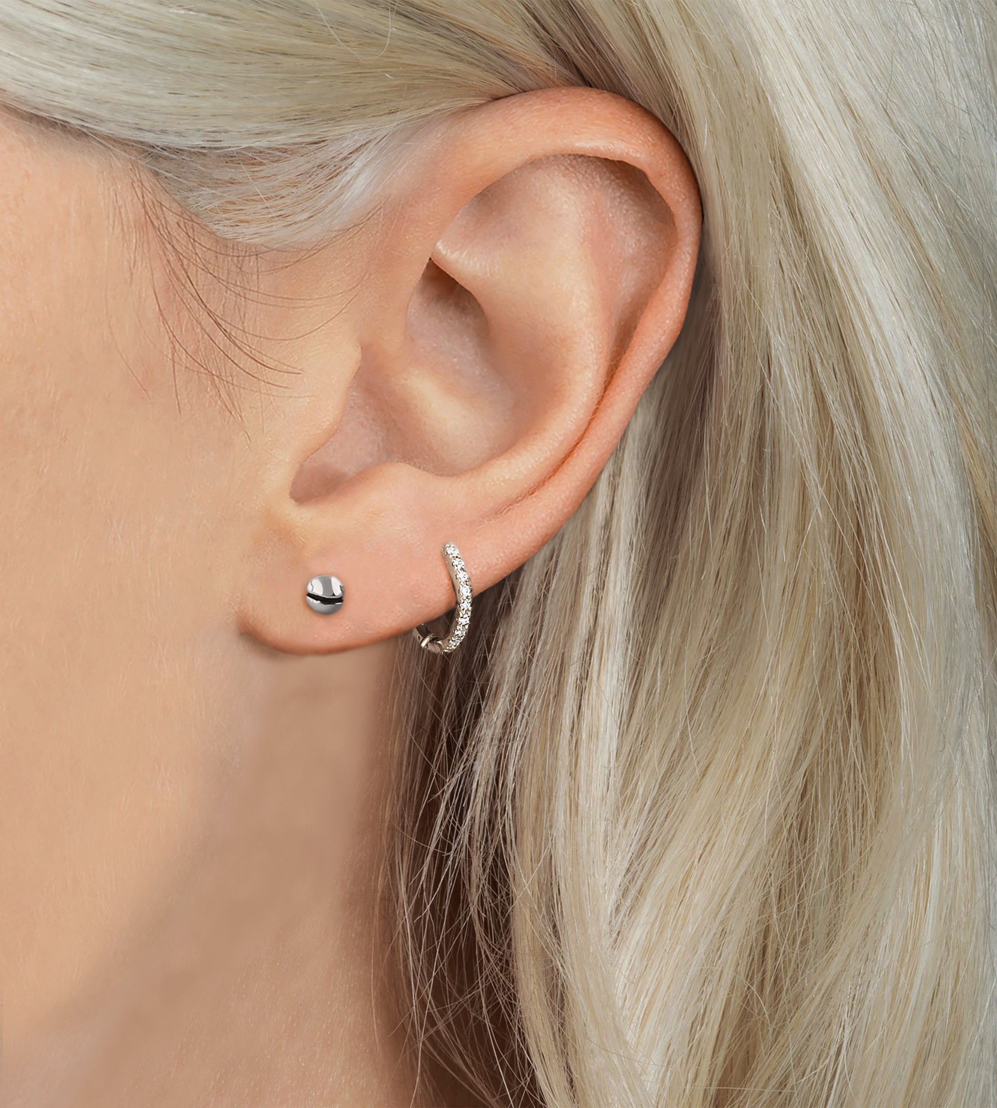 Oxidized Nut and Bolt Stud Earrings