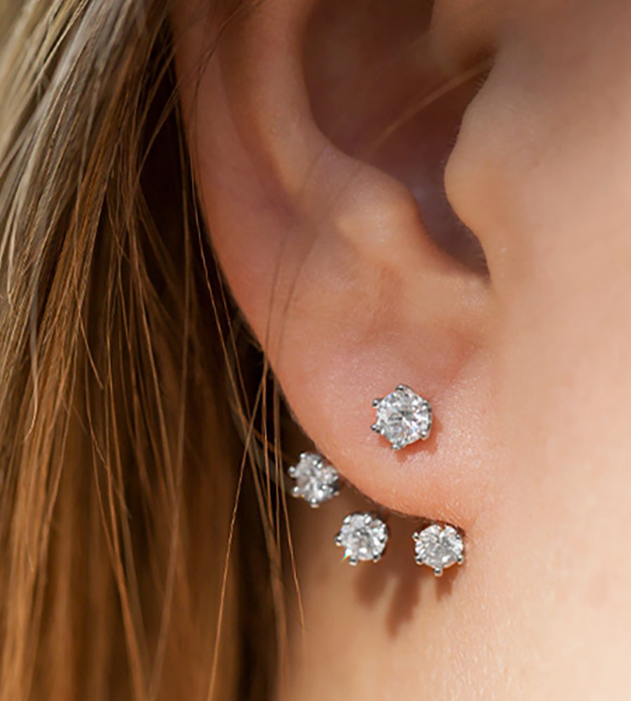 Silver CZ Ear Jackets