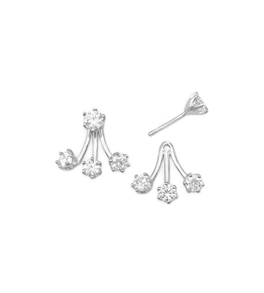 Silver CZ Ear Jackets