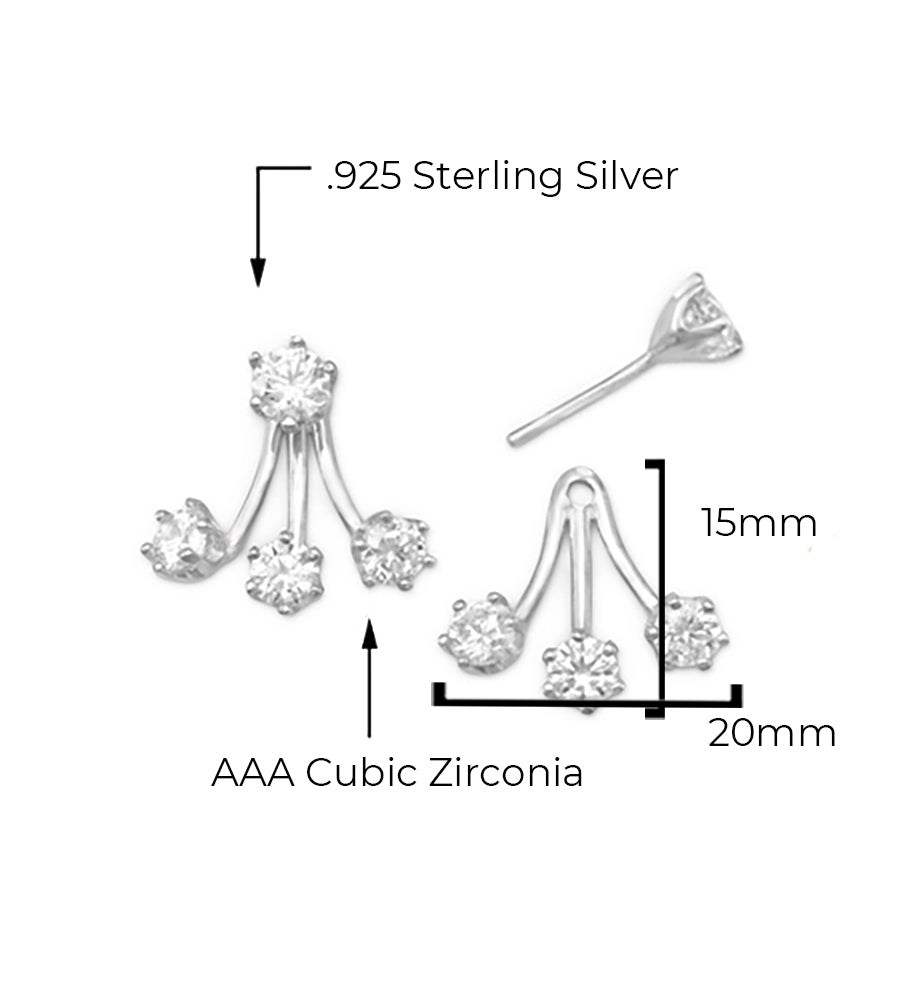 Silver CZ Ear Jackets