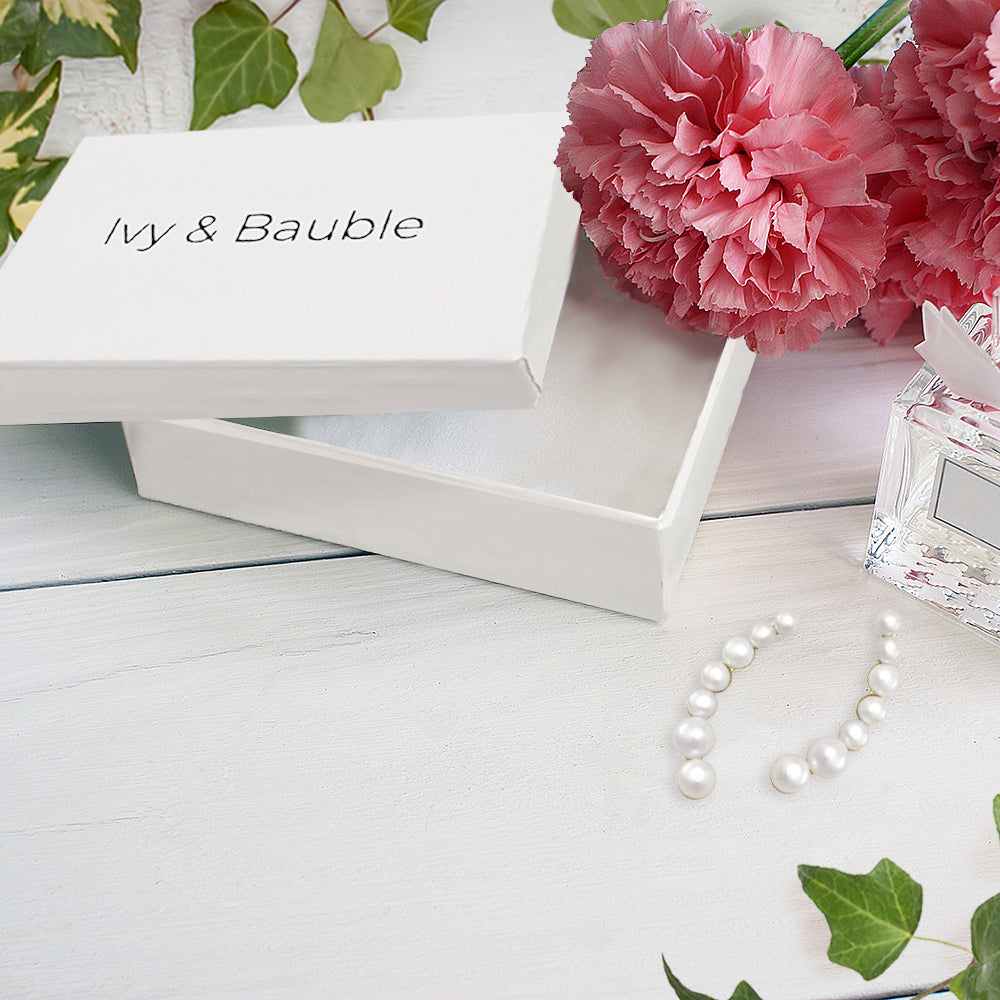 Cultured Freshwater Pearl Silver Ear Climbers