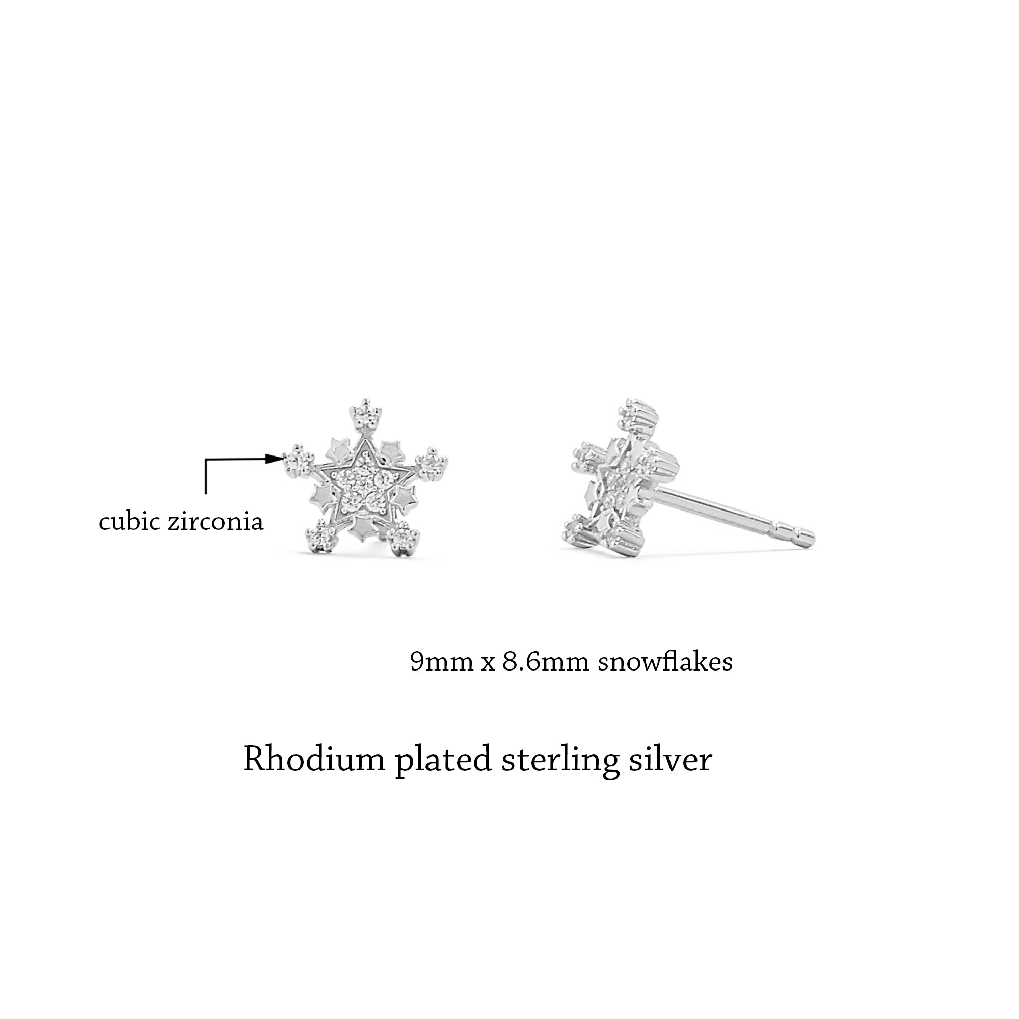 Snowflake CZ Stud Earrings