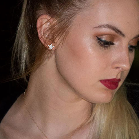 Snowflake CZ Stud Earrings