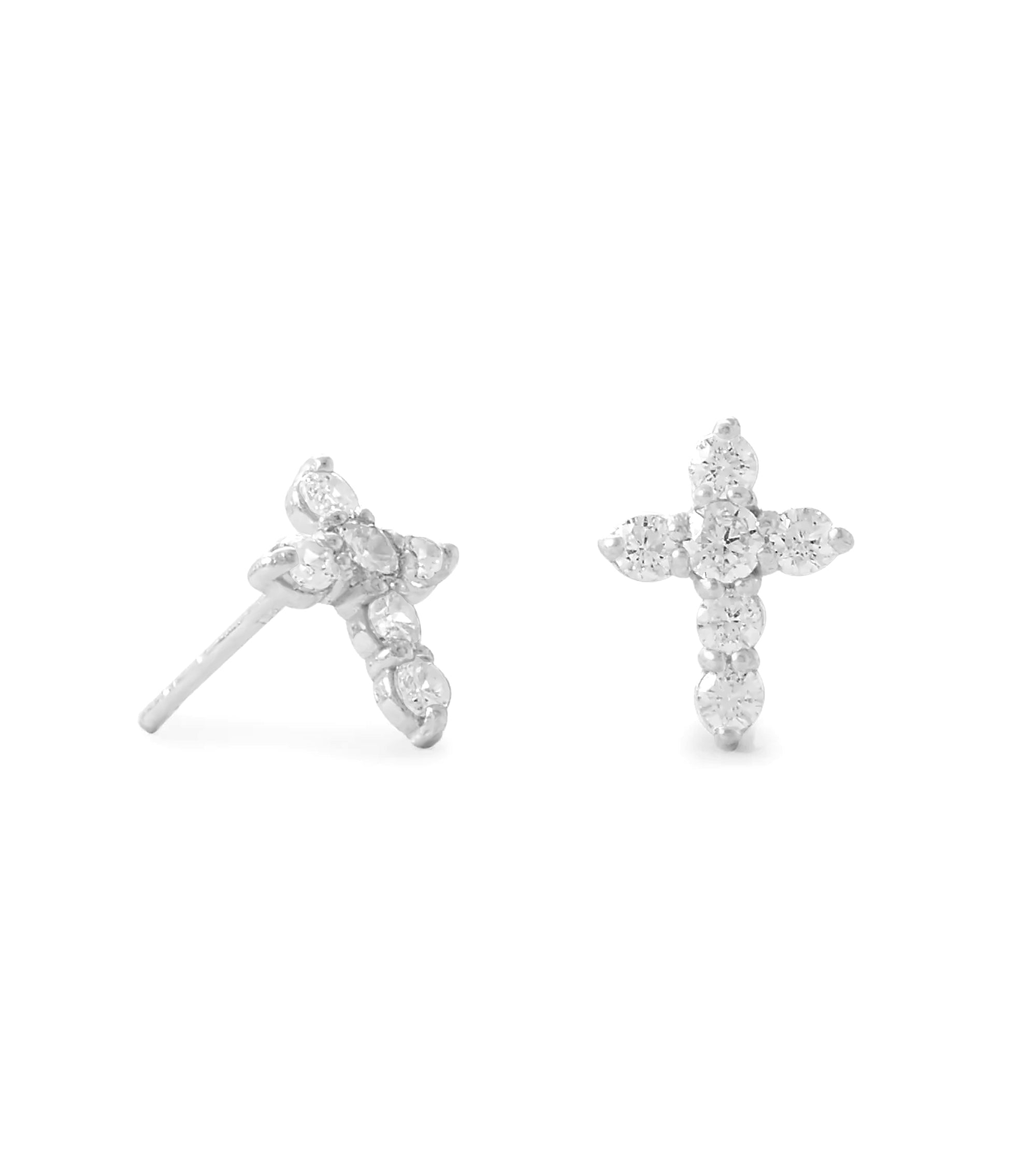 CZ Cross Stud Earrings