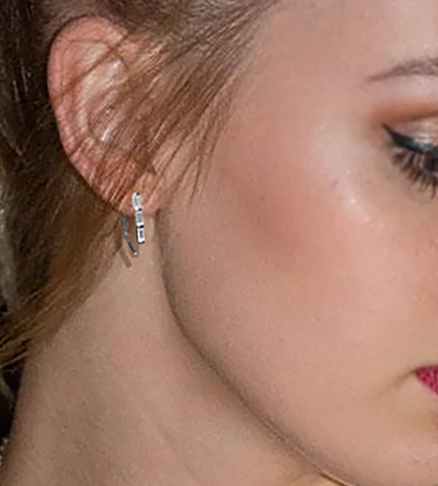 Baguette CZ  Bar Earrings