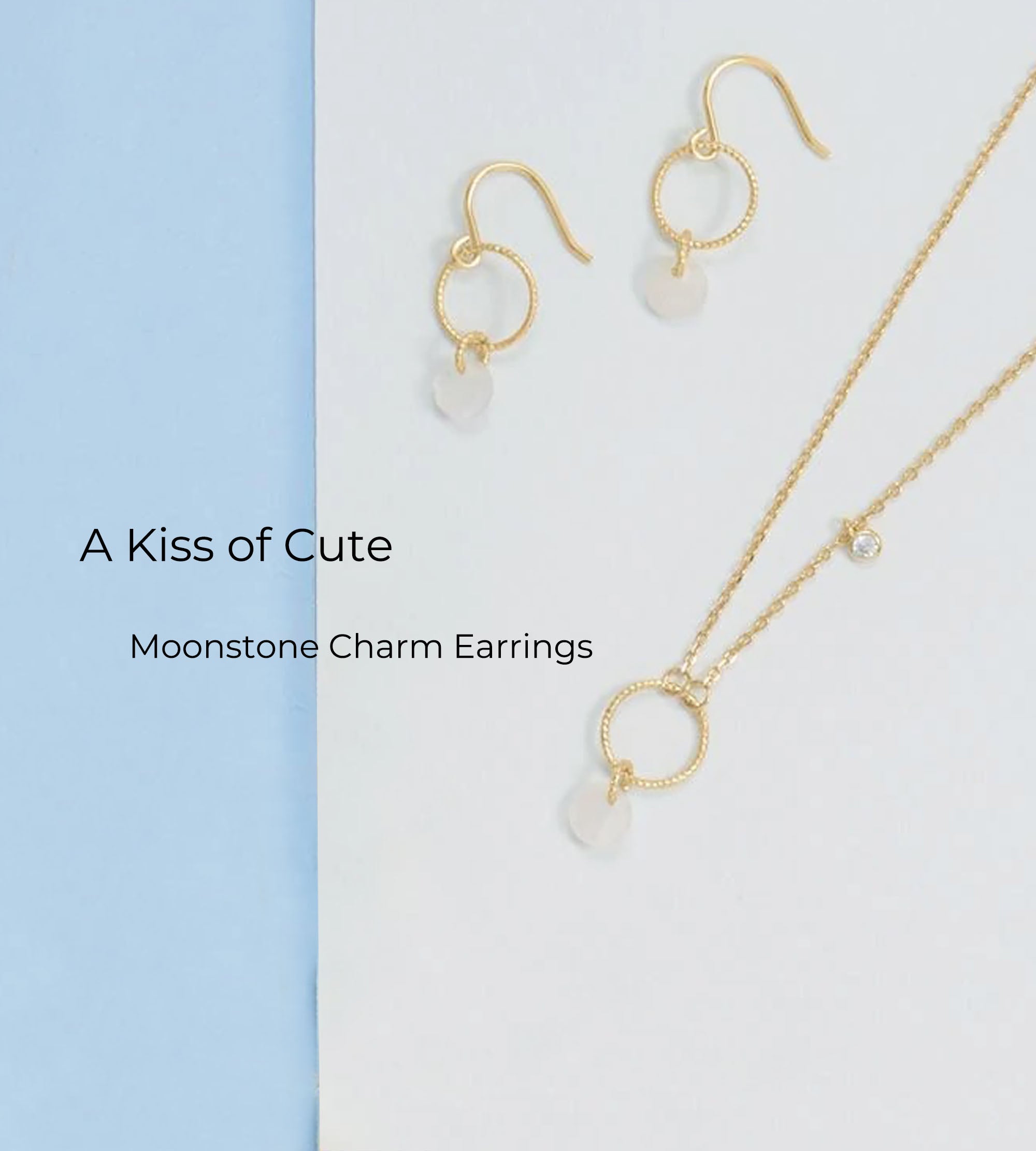 Rainbow Moonstone Charm Dangle Earrings