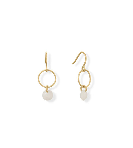 Rainbow Moonstone Charm Dangle Earrings