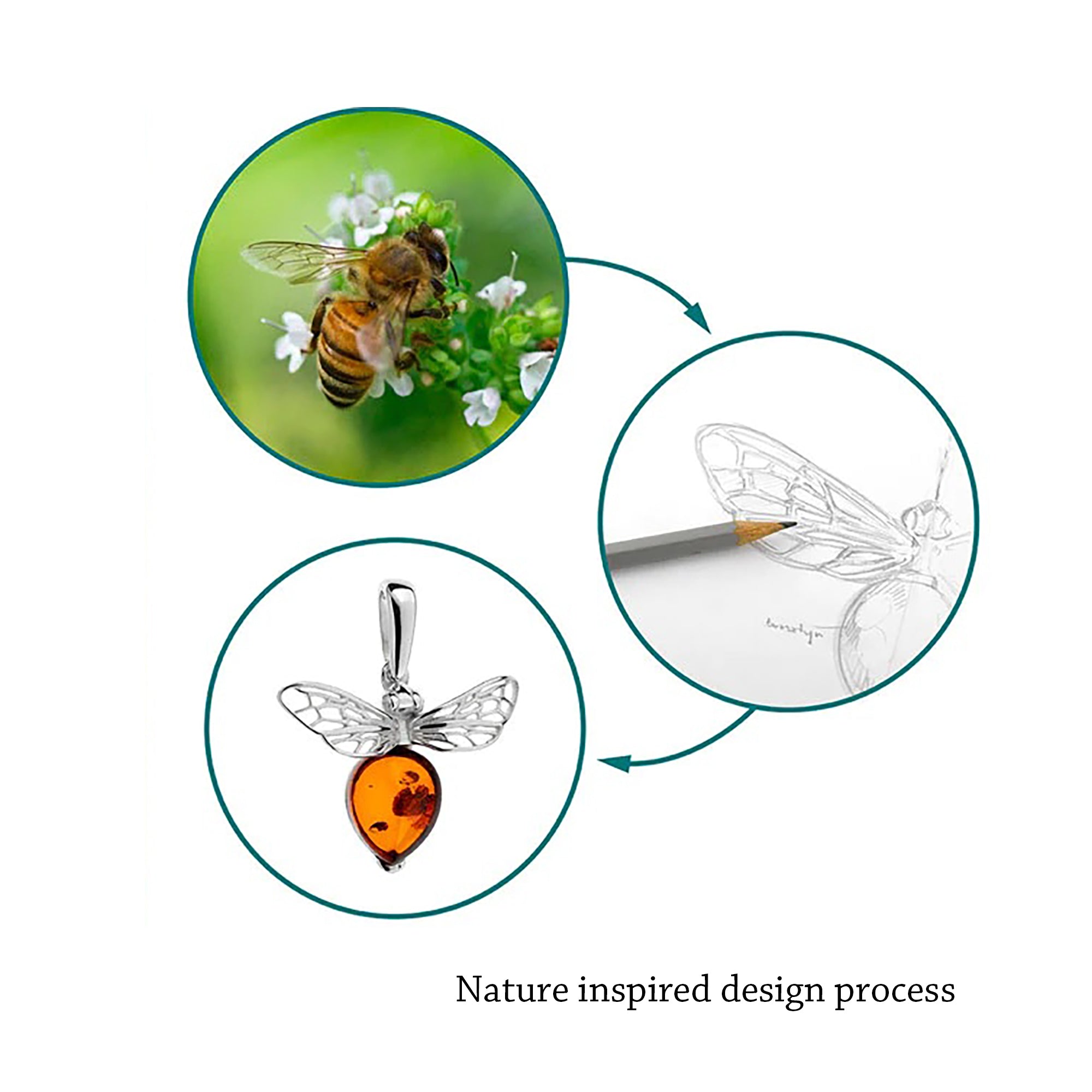 Baltic Amber Honey Bee Drop Earrings