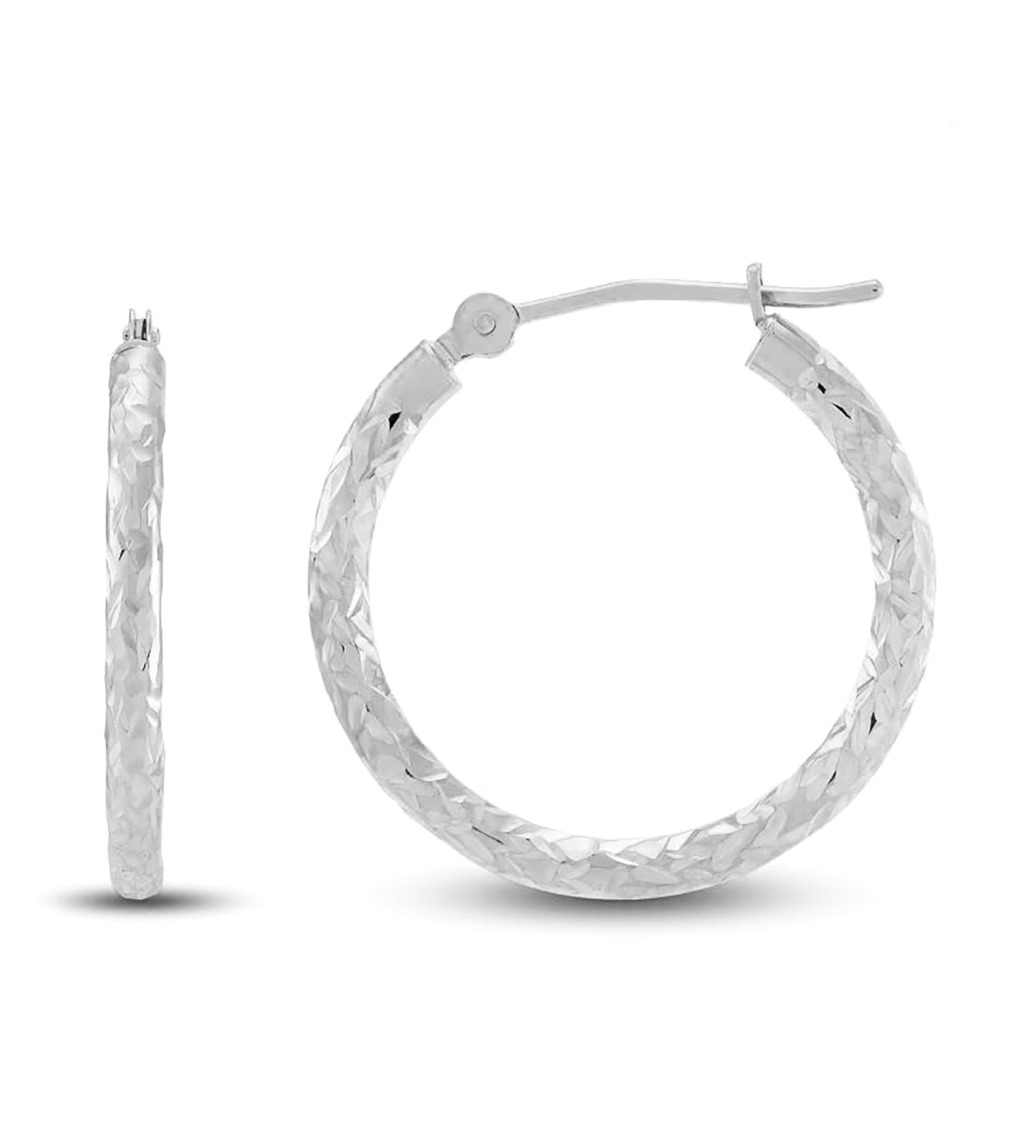 Diamond Cut Hoop Earrings, 35mm