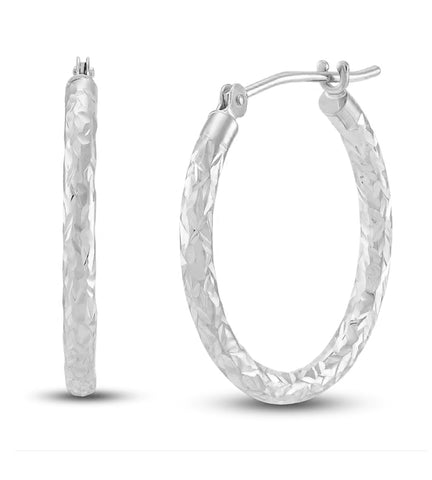 Diamond Cut Hoop Earrings, 35mm