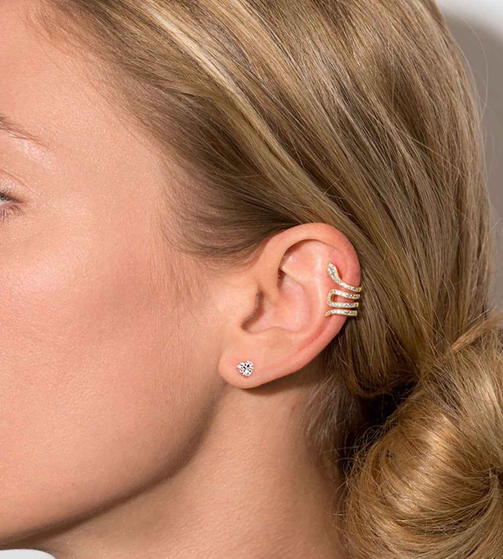 Heart CZ Stud Earrings