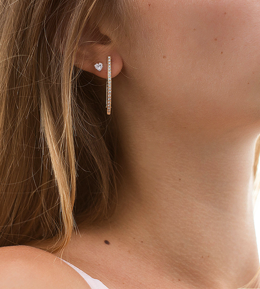 Heart CZ Stud Earrings