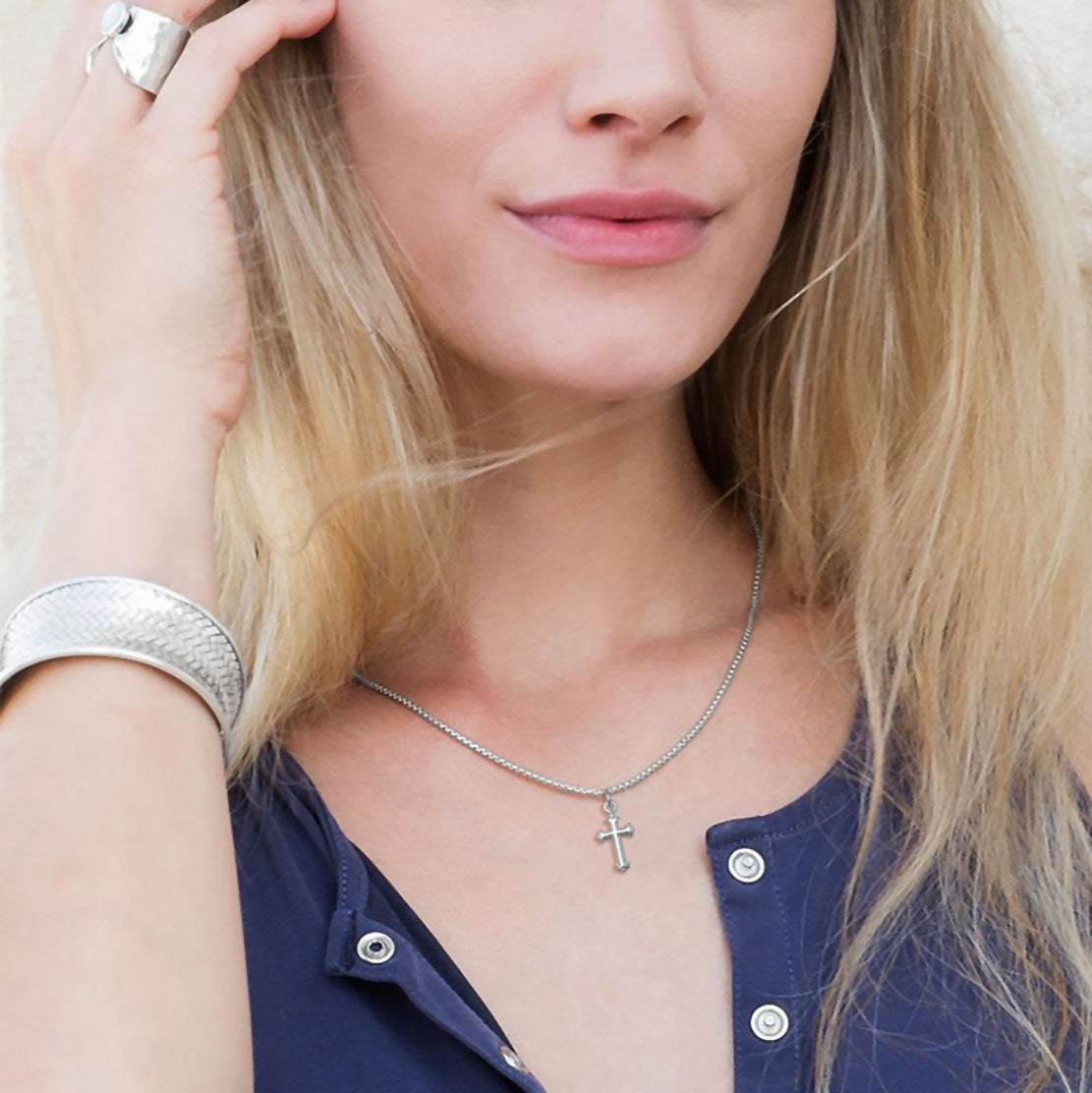 Dainty Silver Cross Charm