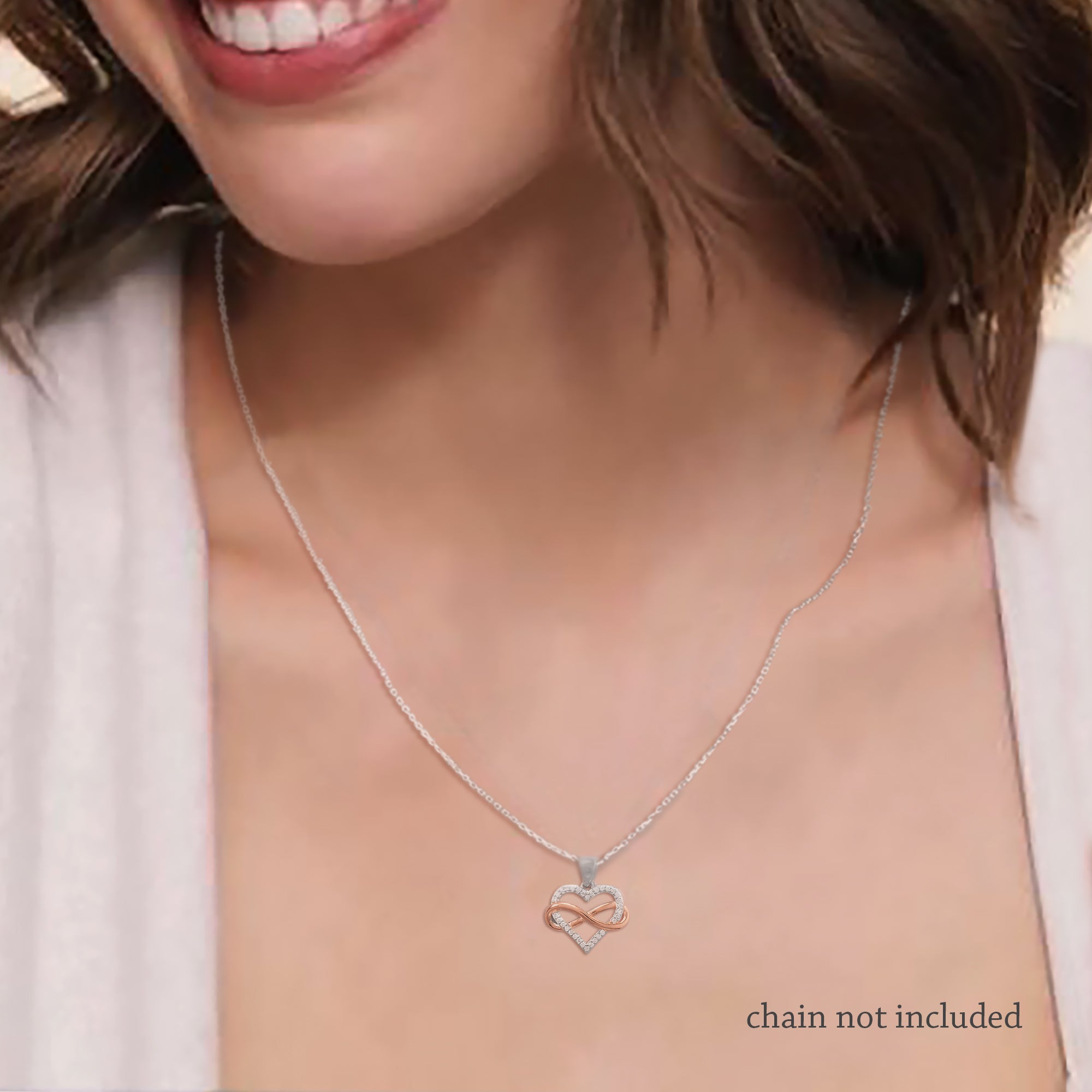 Two Tone Infinity Heart Charm