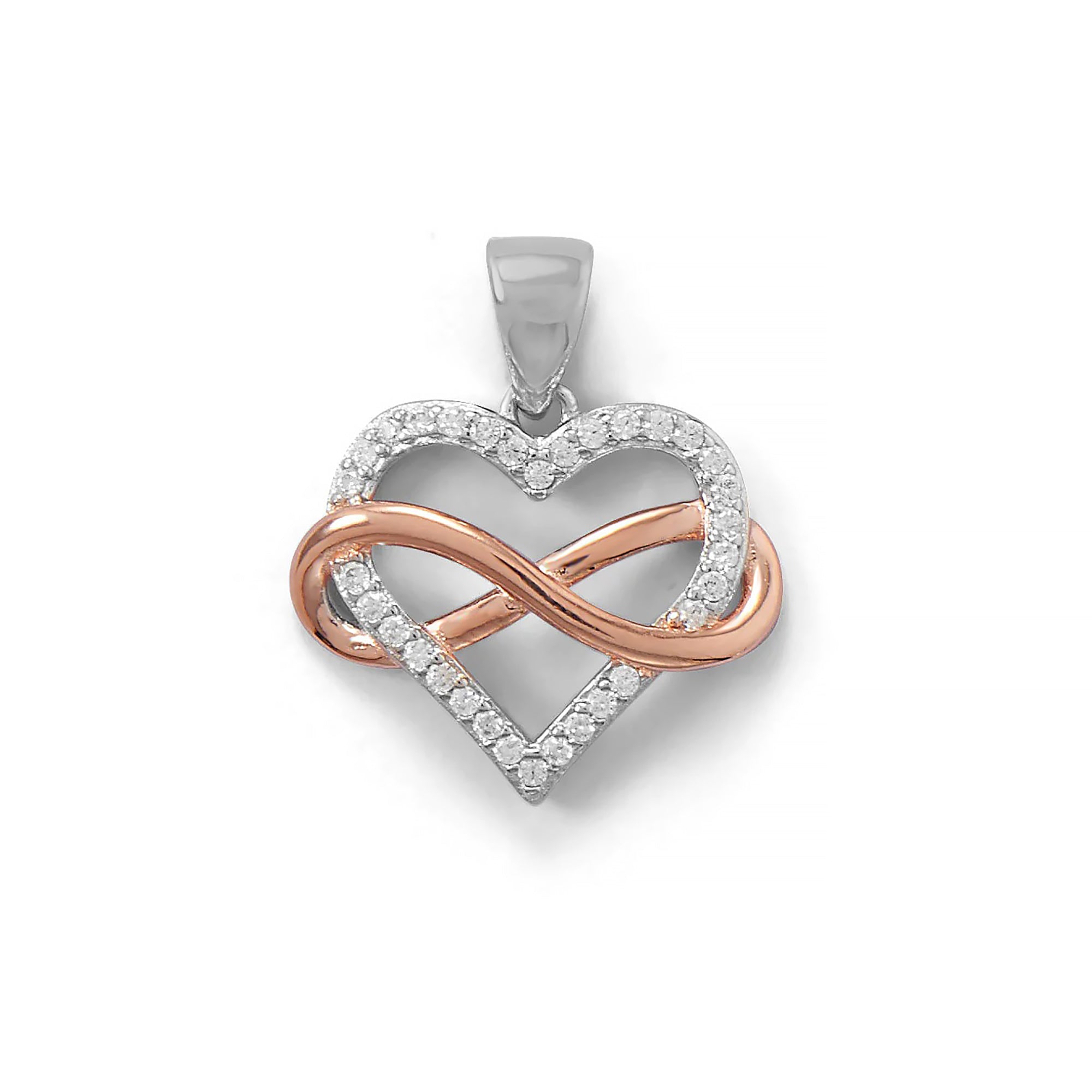 Two Tone Infinity Heart Charm