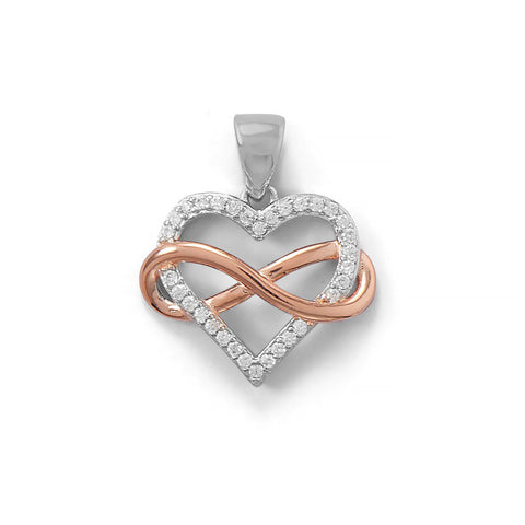 Two Tone Infinity Heart Charm